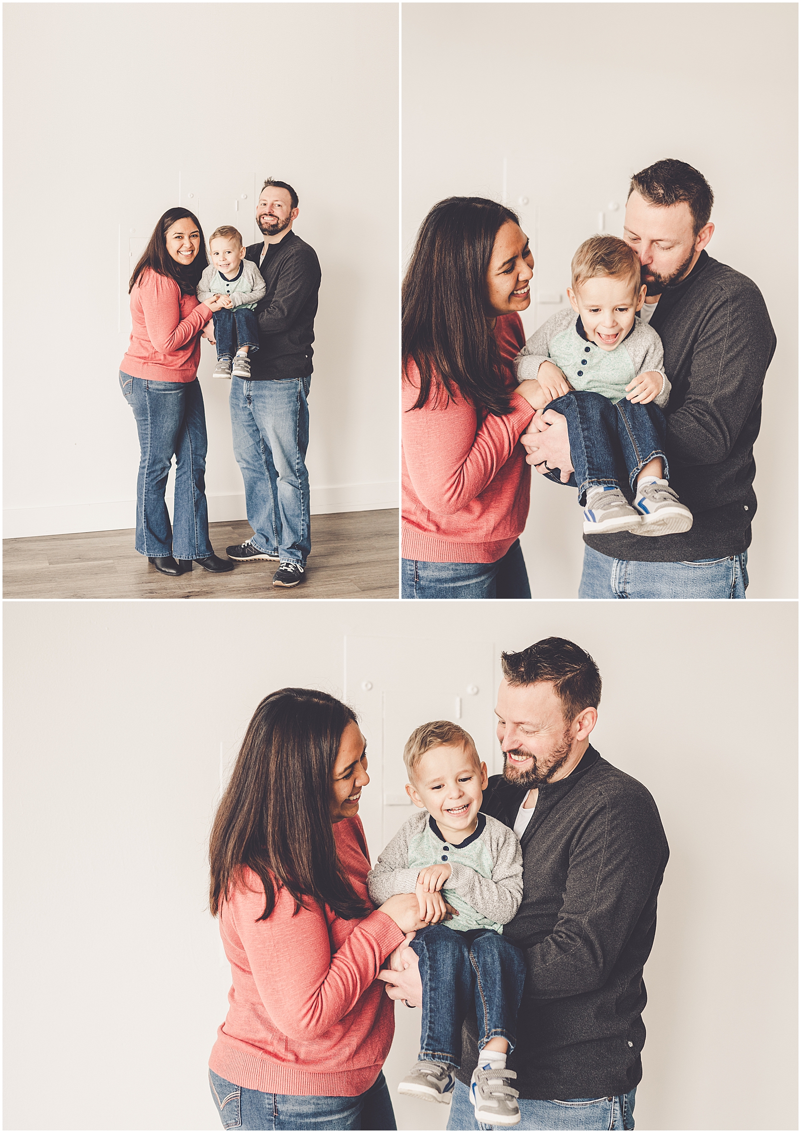 Extended family photos with the Santiago-Nagele family at Kara Evans Photographer - Natural Light Studio Photographer in Kankakee, Illinois.