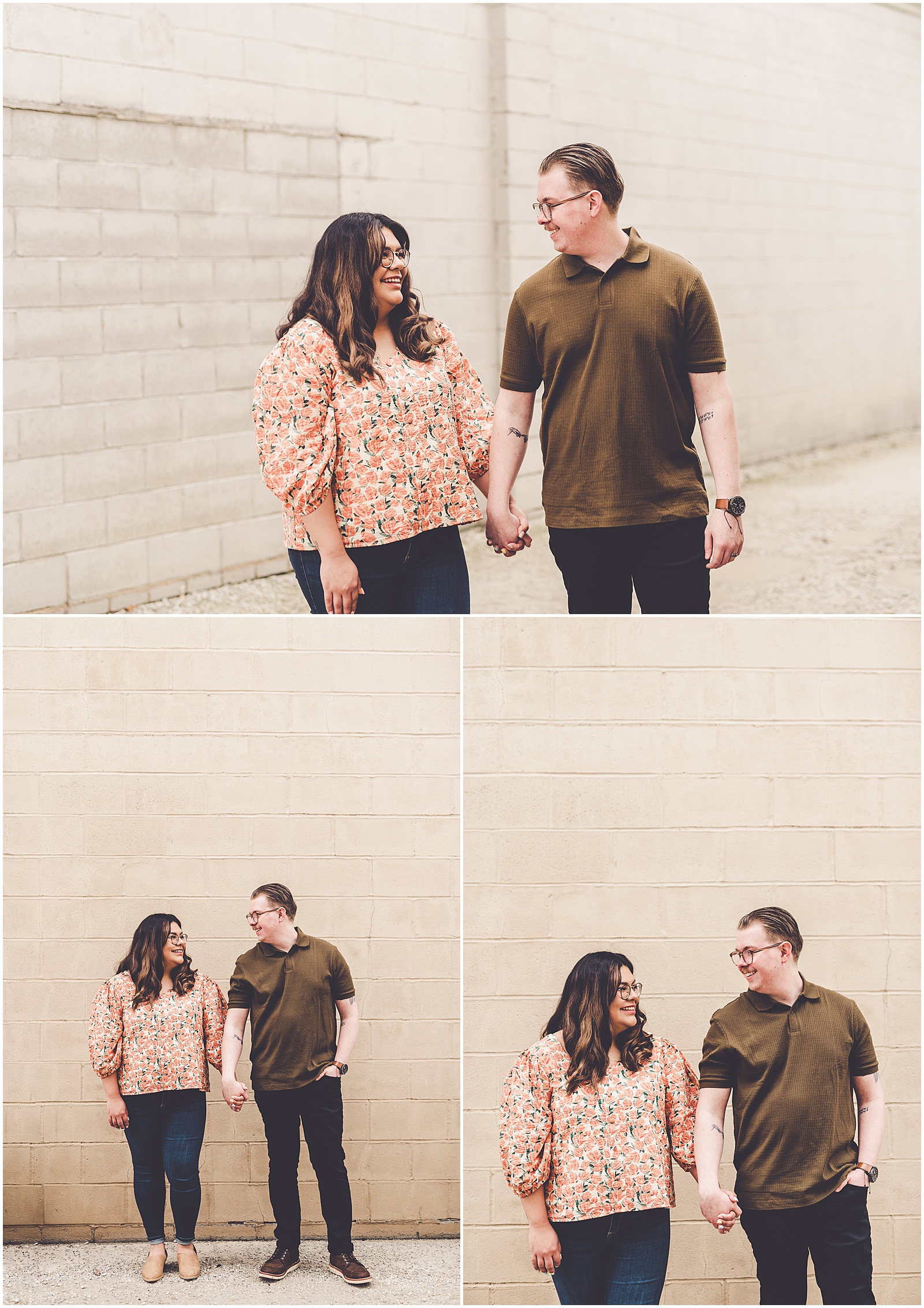 Spring couples session in Frankfort, Illinois with Chicagoland wedding photographer Kara Evans Photographer.