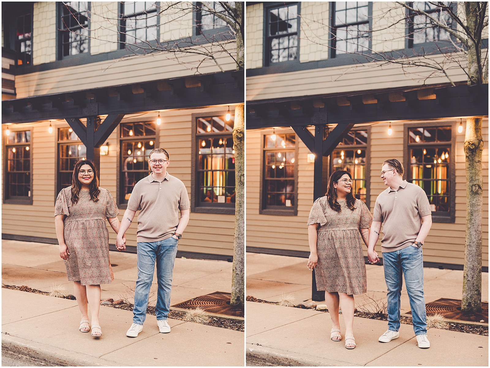 Spring couples session in Frankfort, Illinois with Chicagoland wedding photographer Kara Evans Photographer.