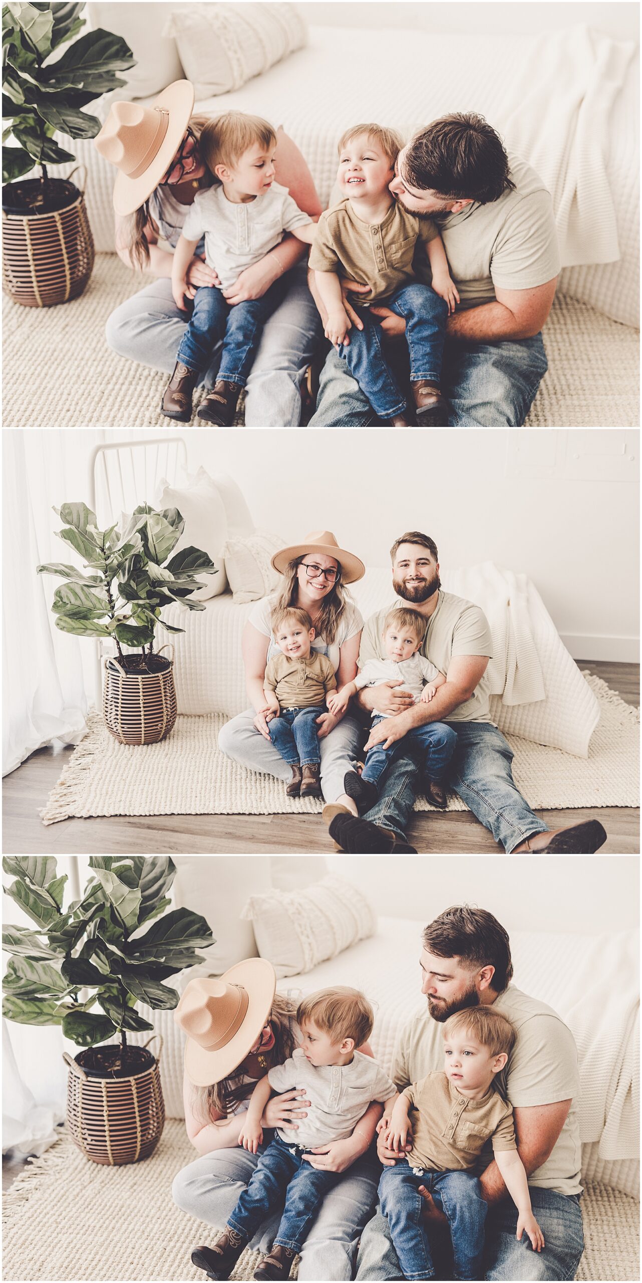 Family photos with the Ramos family at Studio 388 by Kara Evans Photographer - Natural Light Studio Photographer in Kankakee, Illinois.