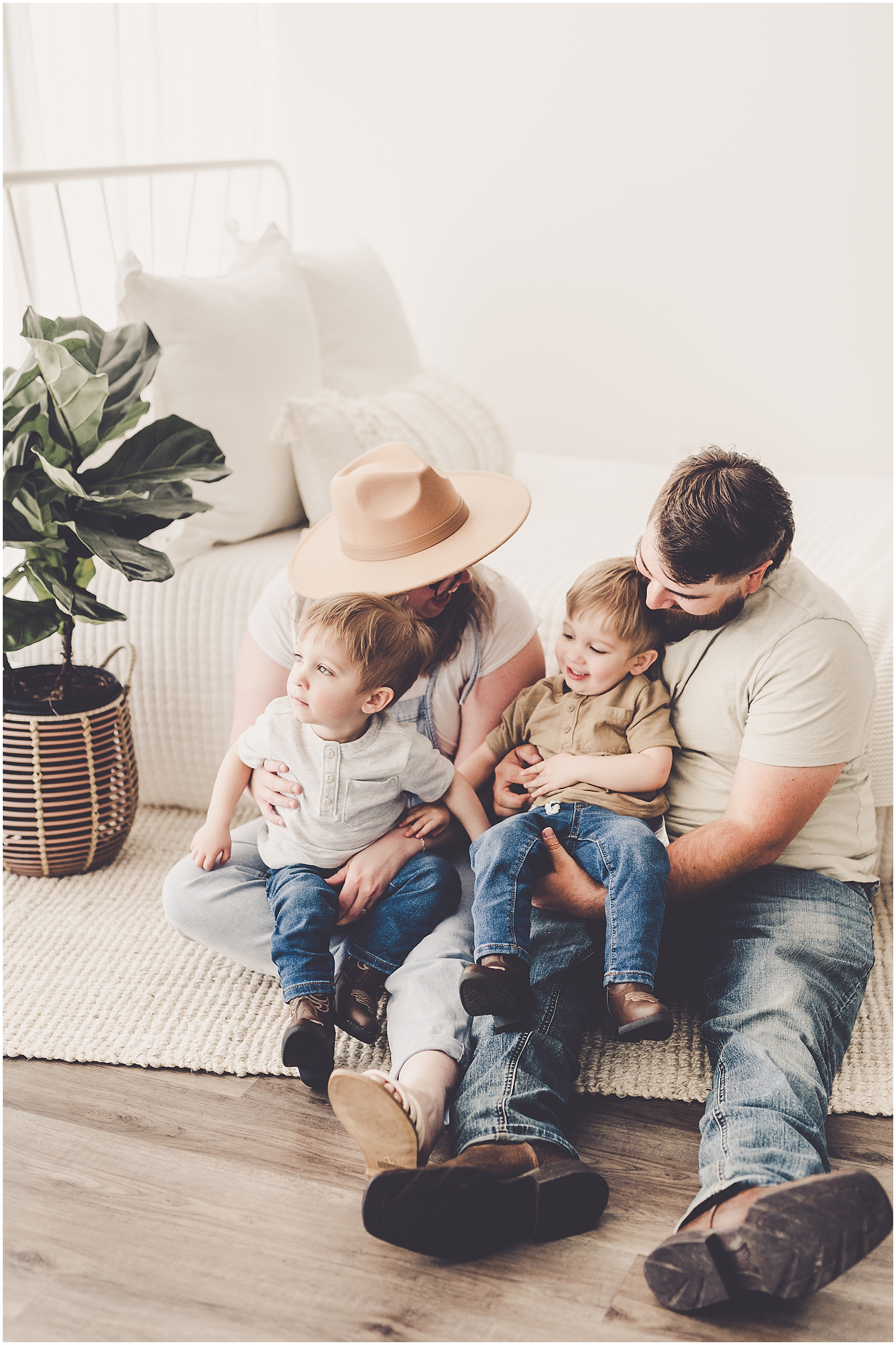 Family photos with the Ramos family at Studio 388 by Kara Evans Photographer - Natural Light Studio Photographer in Kankakee, Illinois.