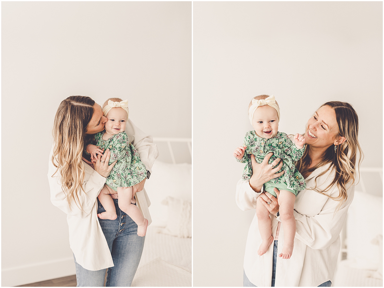 Mommy and me photos at Studio 388 Kankakee with the Kunce family and Kankakee County family photographer Kara Evans Photographer.