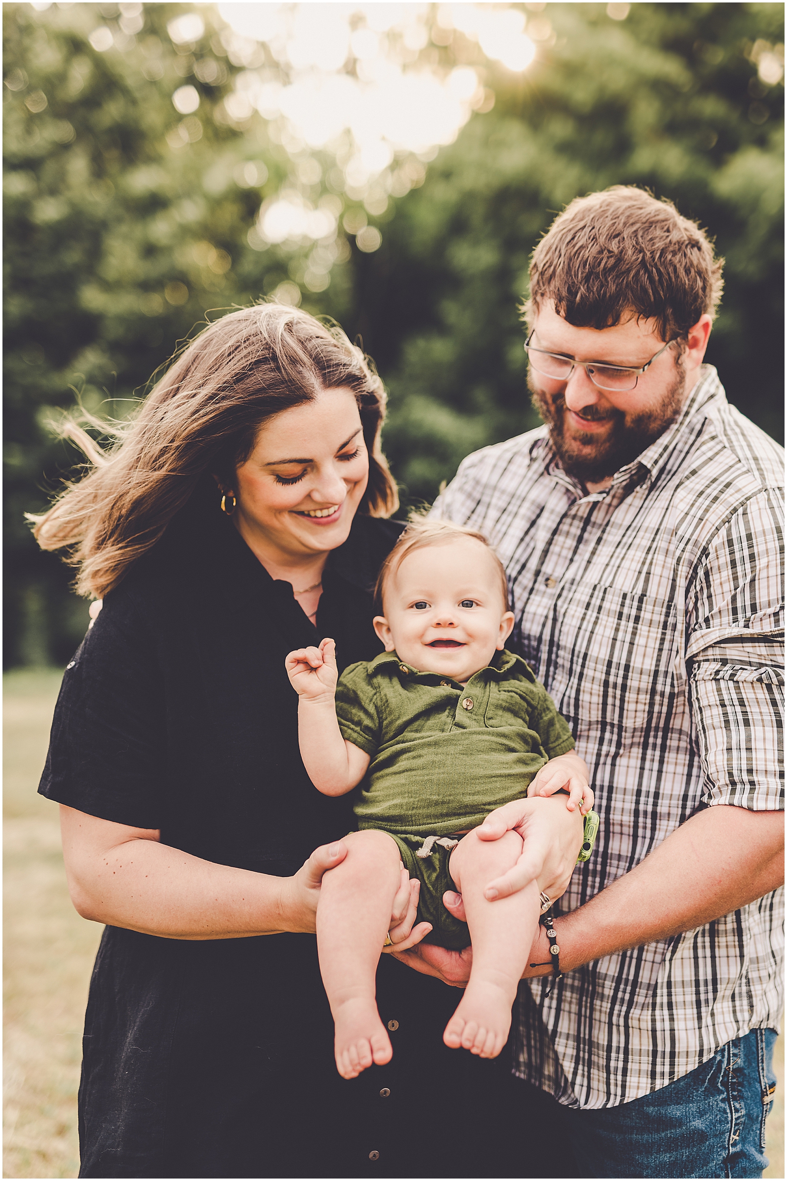 Summer sunset family photos in Bourbonnais with the Letton family and Bourbonnais family photographer Kara Evans Photographer.