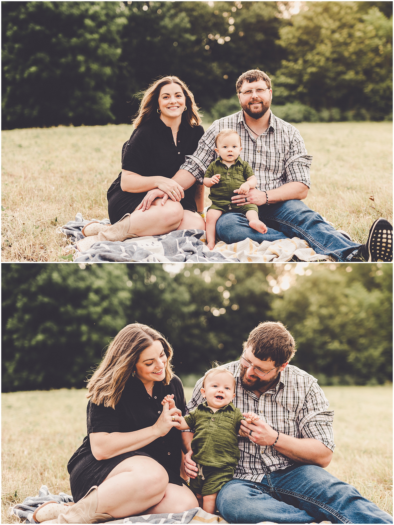 Summer sunset family photos in Bourbonnais with the Letton family and Bourbonnais family photographer Kara Evans Photographer.