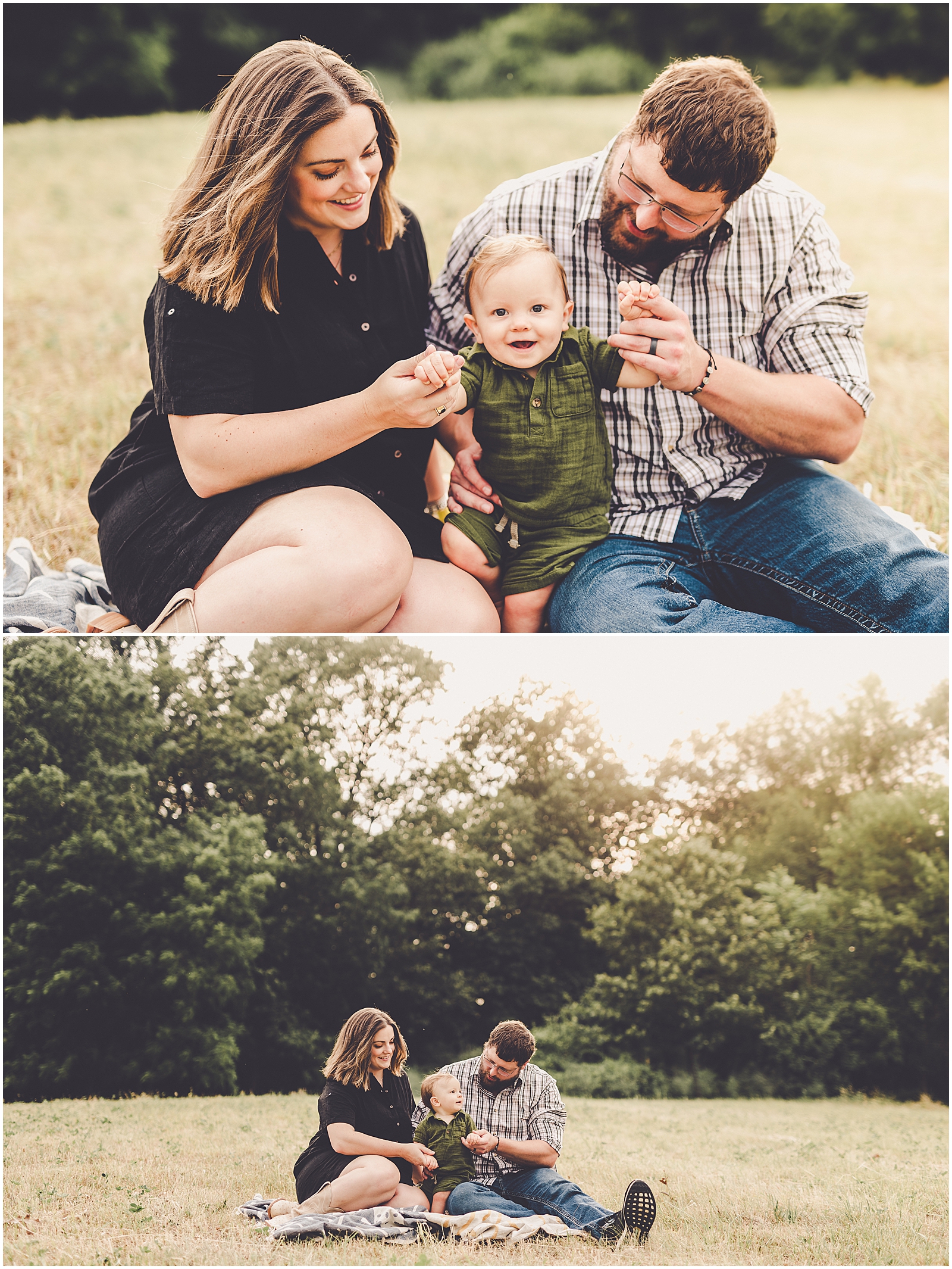 Summer sunset family photos in Bourbonnais with the Letton family and Bourbonnais family photographer Kara Evans Photographer.