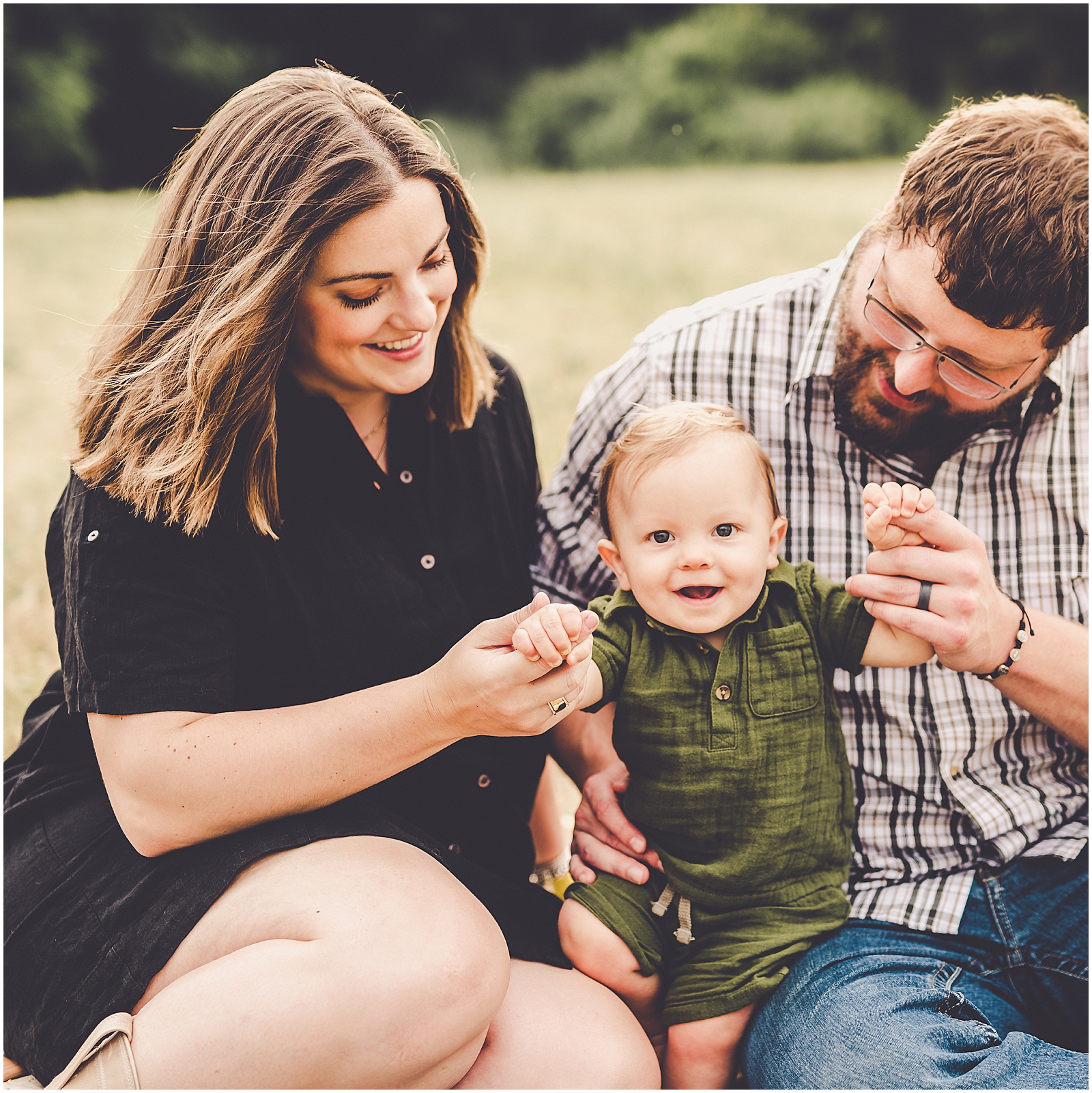 Summer sunset family photos in Bourbonnais with the Letton family and Bourbonnais family photographer Kara Evans Photographer.