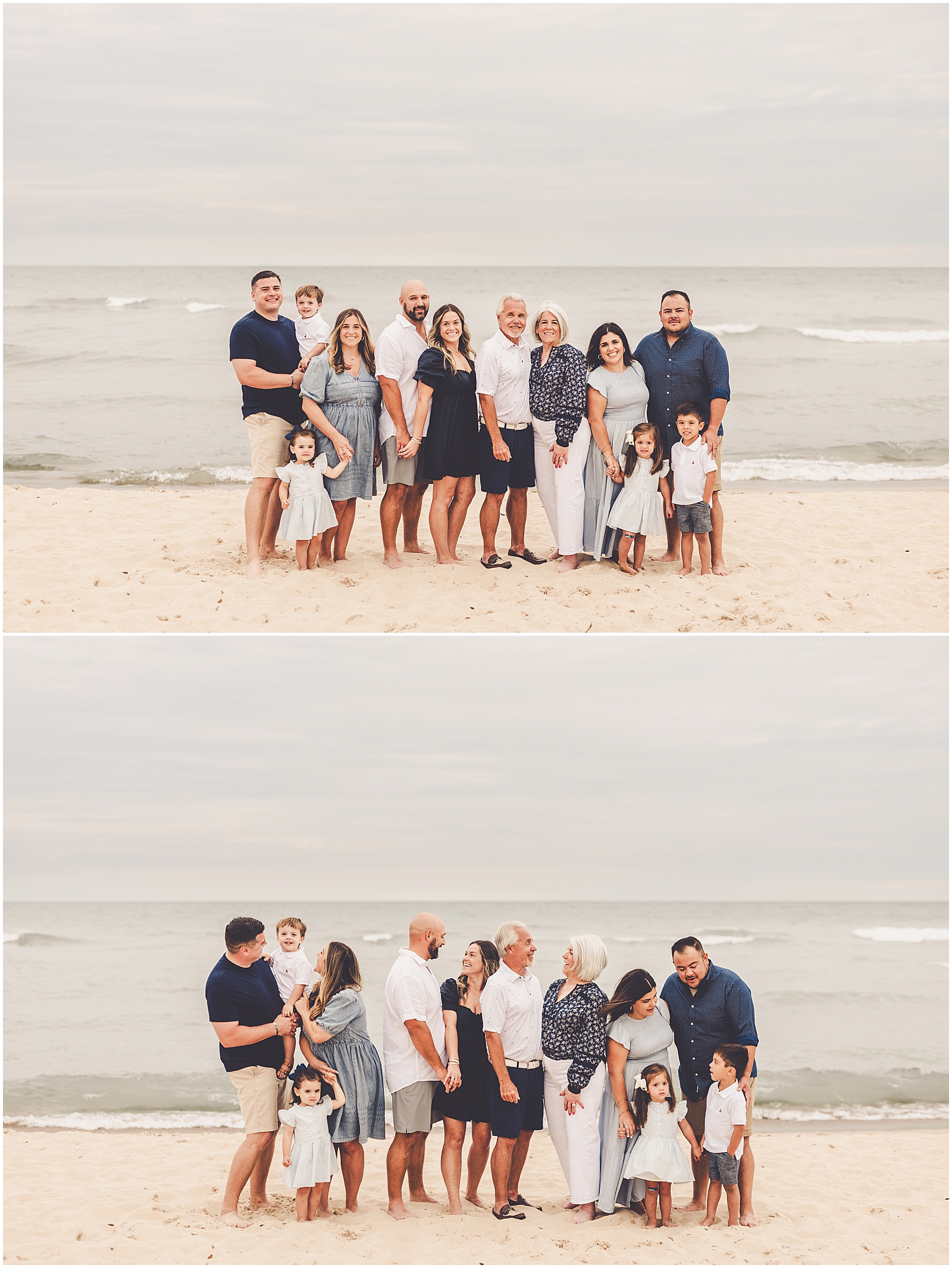 Beach family session for the Trump family in Michigan City with Bourbonnais & Kankakee County family photographer Kara Evans Photographer.