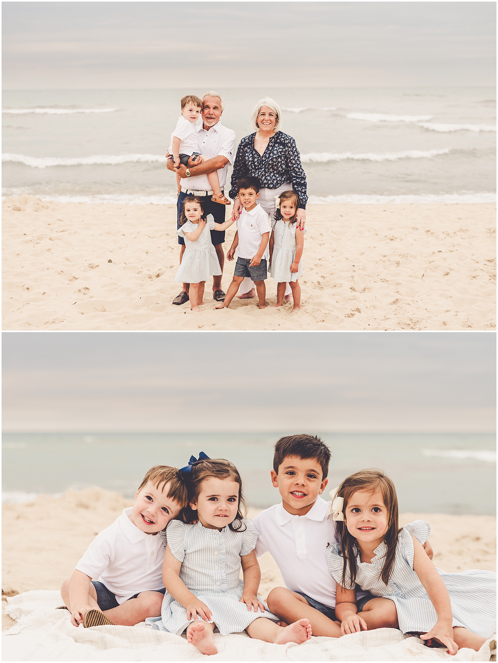 Beach family session for the Trump family in Michigan City with Bourbonnais & Kankakee County family photographer Kara Evans Photographer.