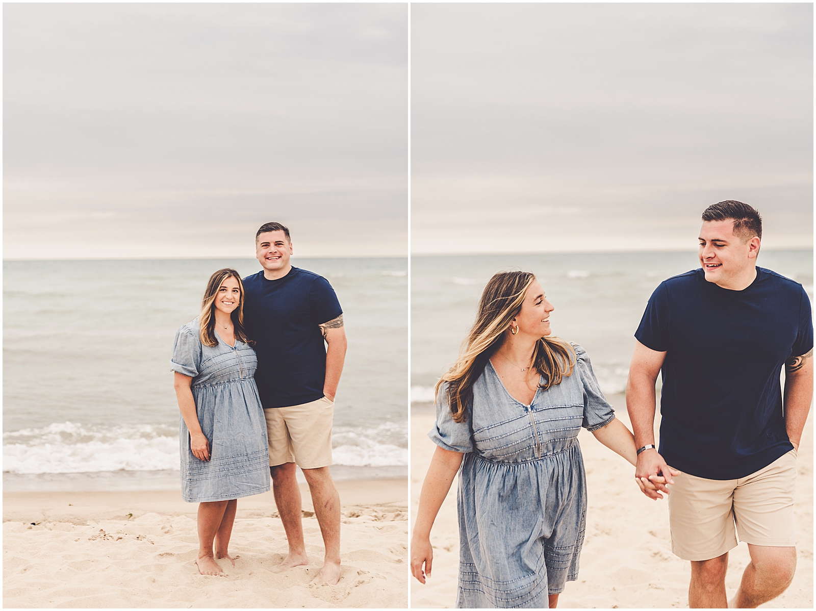 Beach family session for the Trump family in Michigan City with Bourbonnais & Kankakee County family photographer Kara Evans Photographer.