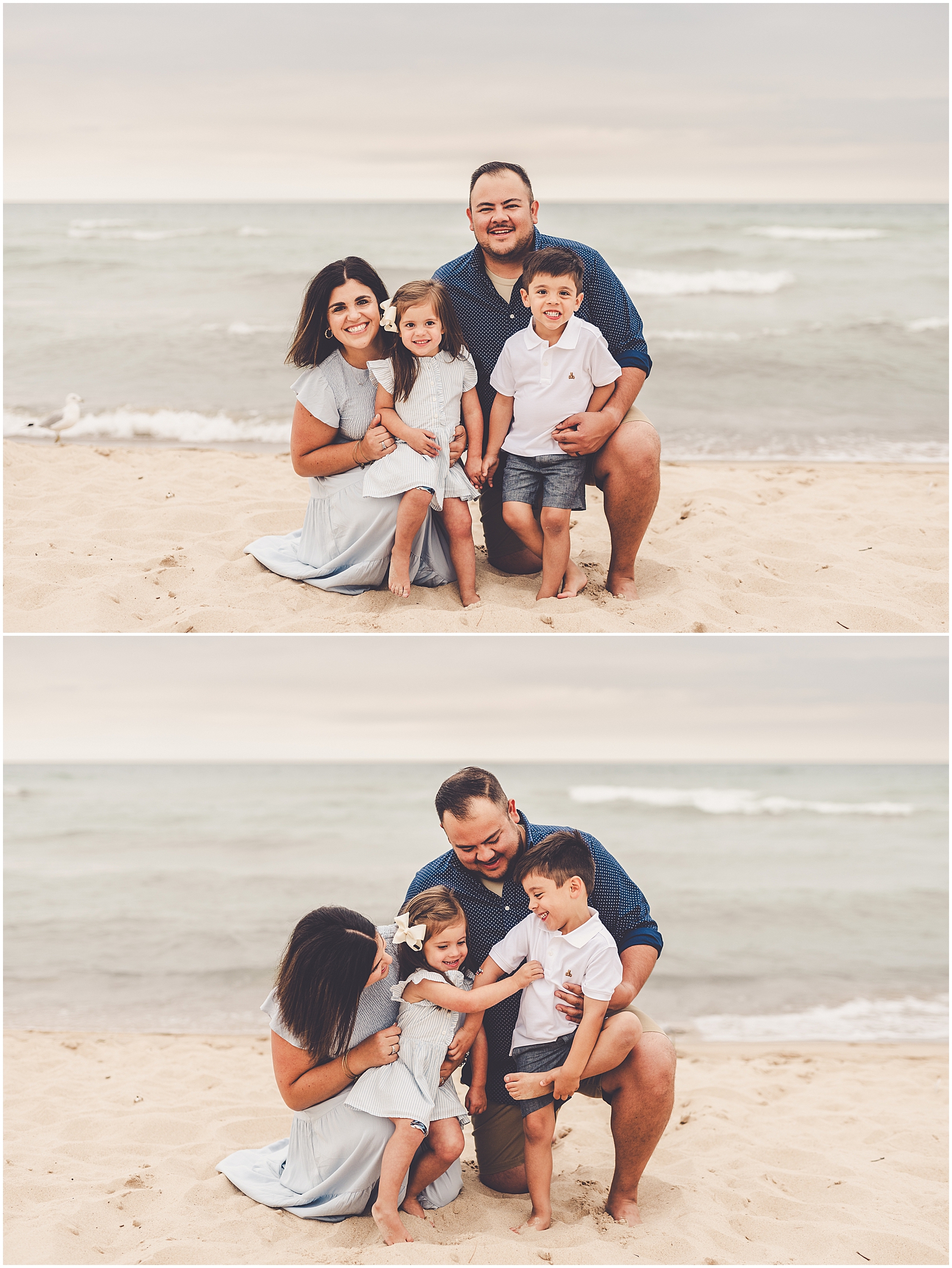 Beach family session for the Trump family in Michigan City with Bourbonnais & Kankakee County family photographer Kara Evans Photographer.