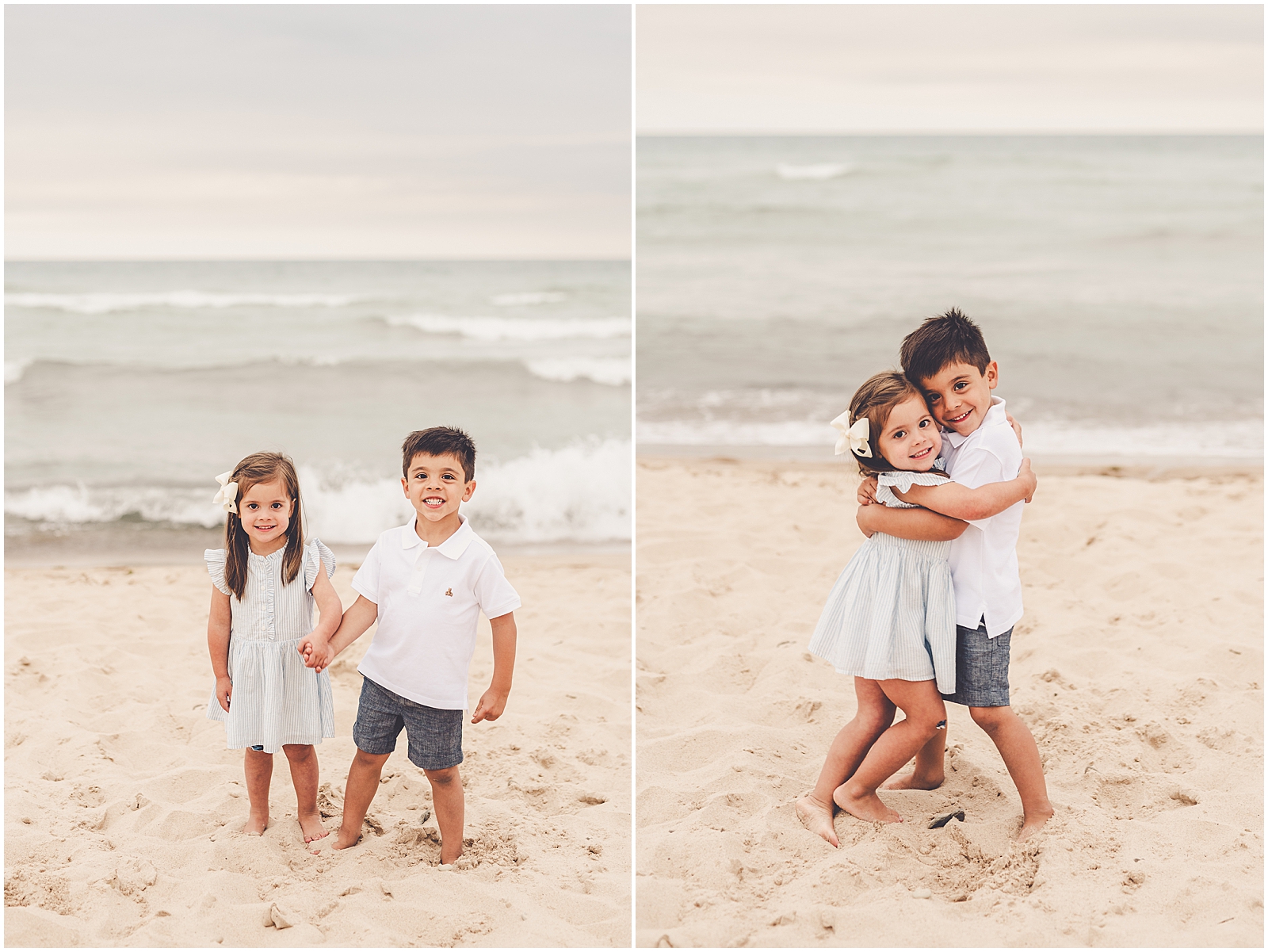 Beach family session for the Trump family in Michigan City with Bourbonnais & Kankakee County family photographer Kara Evans Photographer.