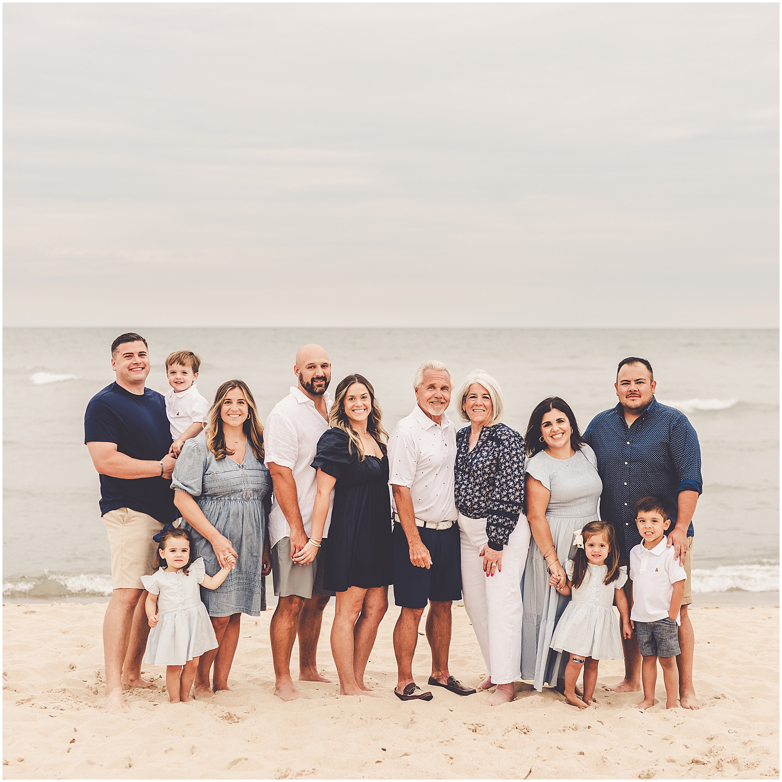 Beach family session for the Trump family in Michigan City with Bourbonnais & Kankakee County family photographer Kara Evans Photographer.