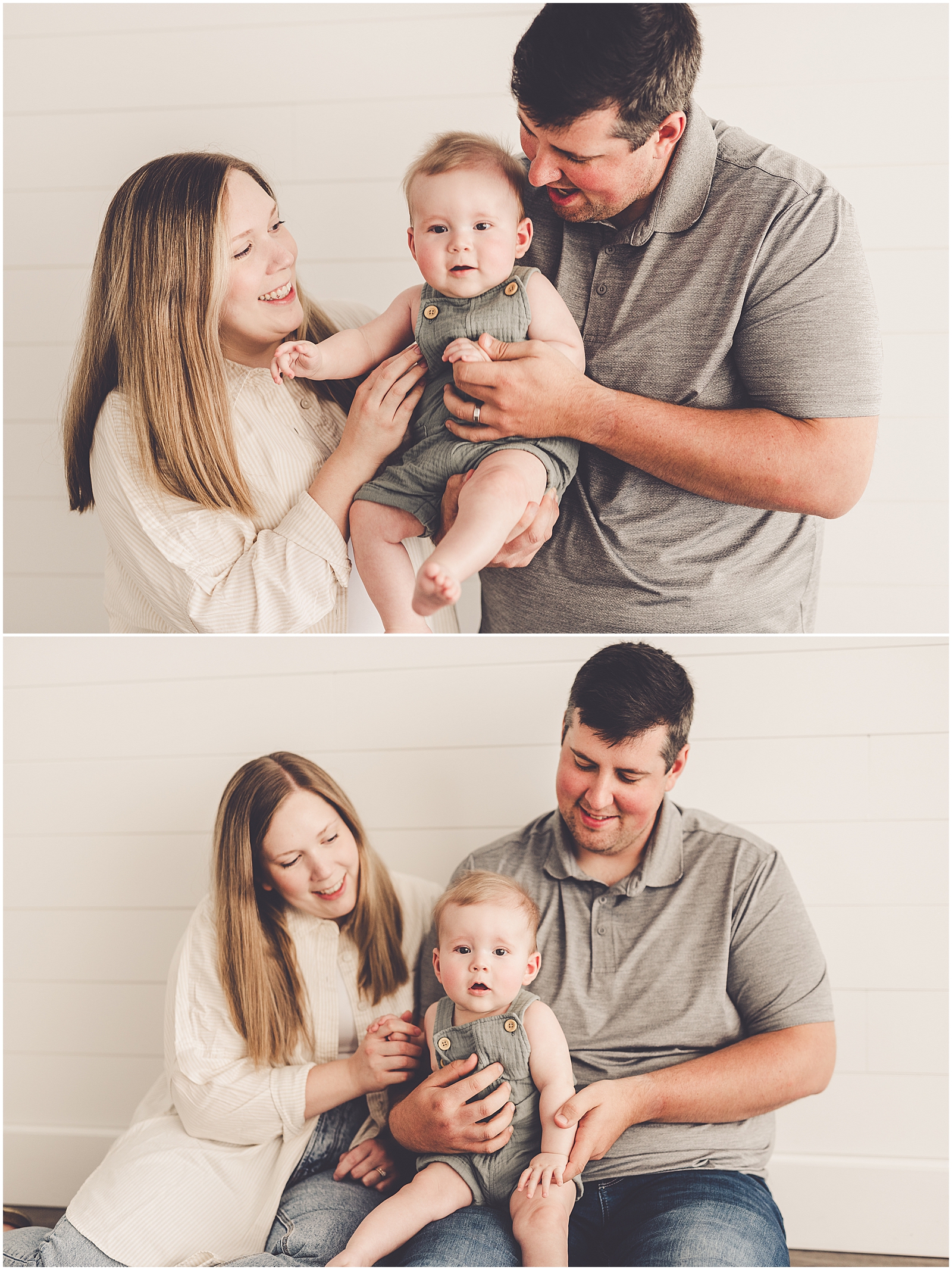 Studio milestone session for the Gilliland family with Kankakee and Bourbonnais family photographer Kara Evans Photographer.