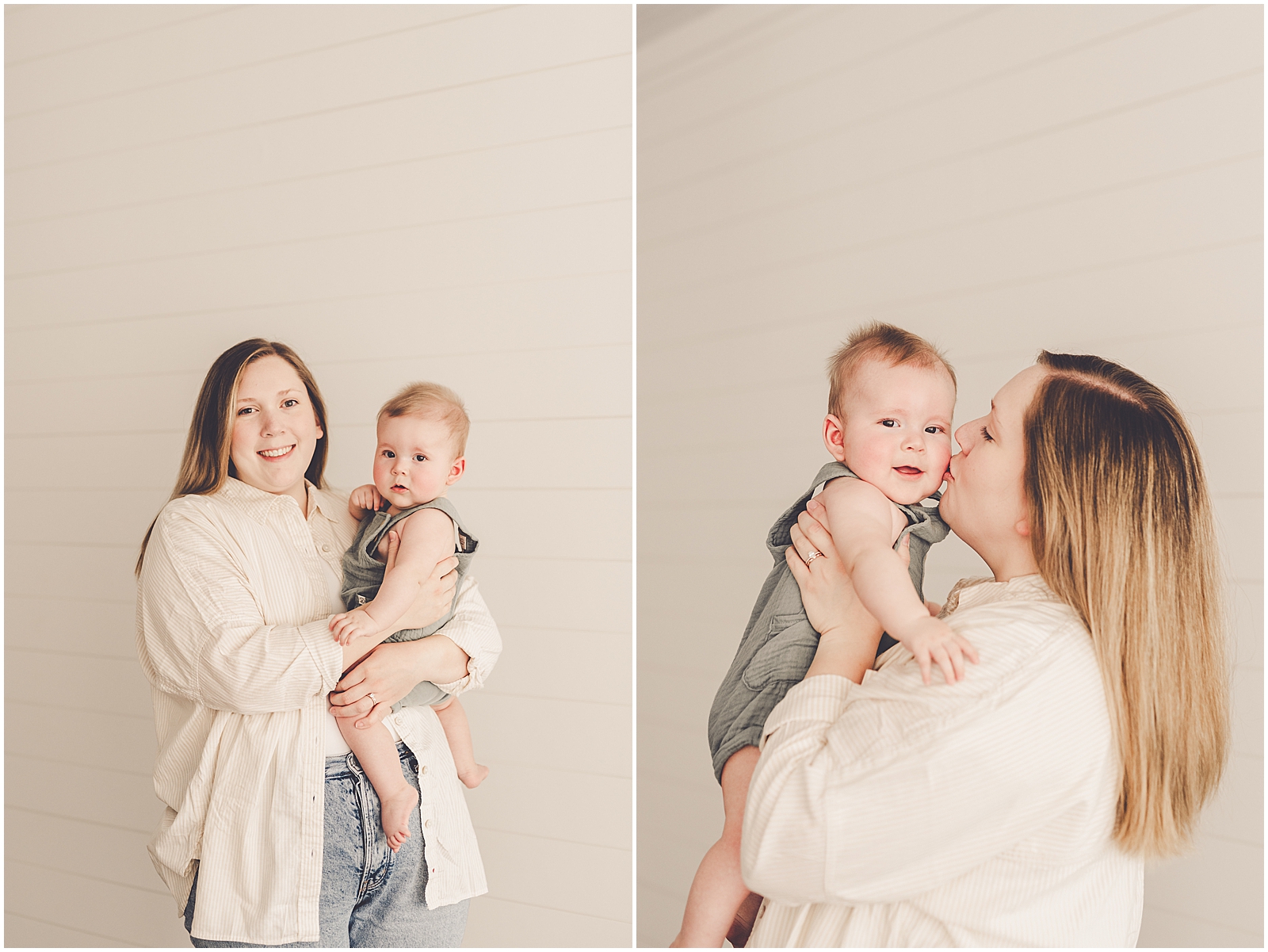 Studio milestone session for the Gilliland family with Kankakee and Bourbonnais family photographer Kara Evans Photographer.