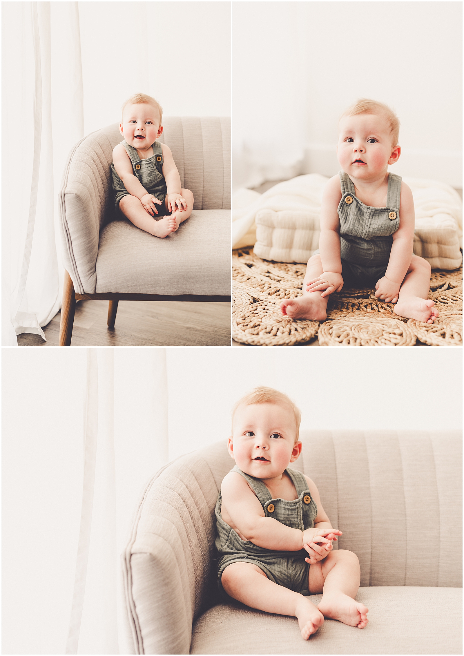 Studio milestone session for the Gilliland family with Kankakee and Bourbonnais family photographer Kara Evans Photographer.