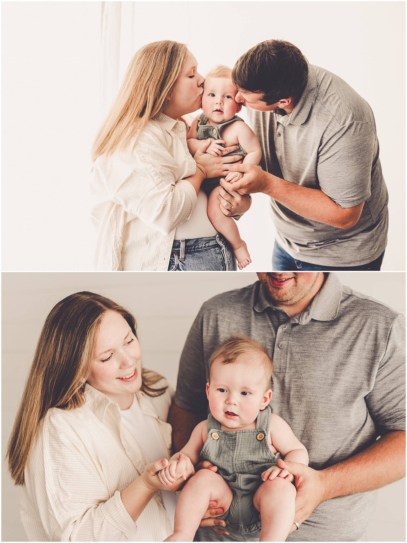 Studio milestone session for the Gilliland family with Kankakee and Bourbonnais family photographer Kara Evans Photographer.