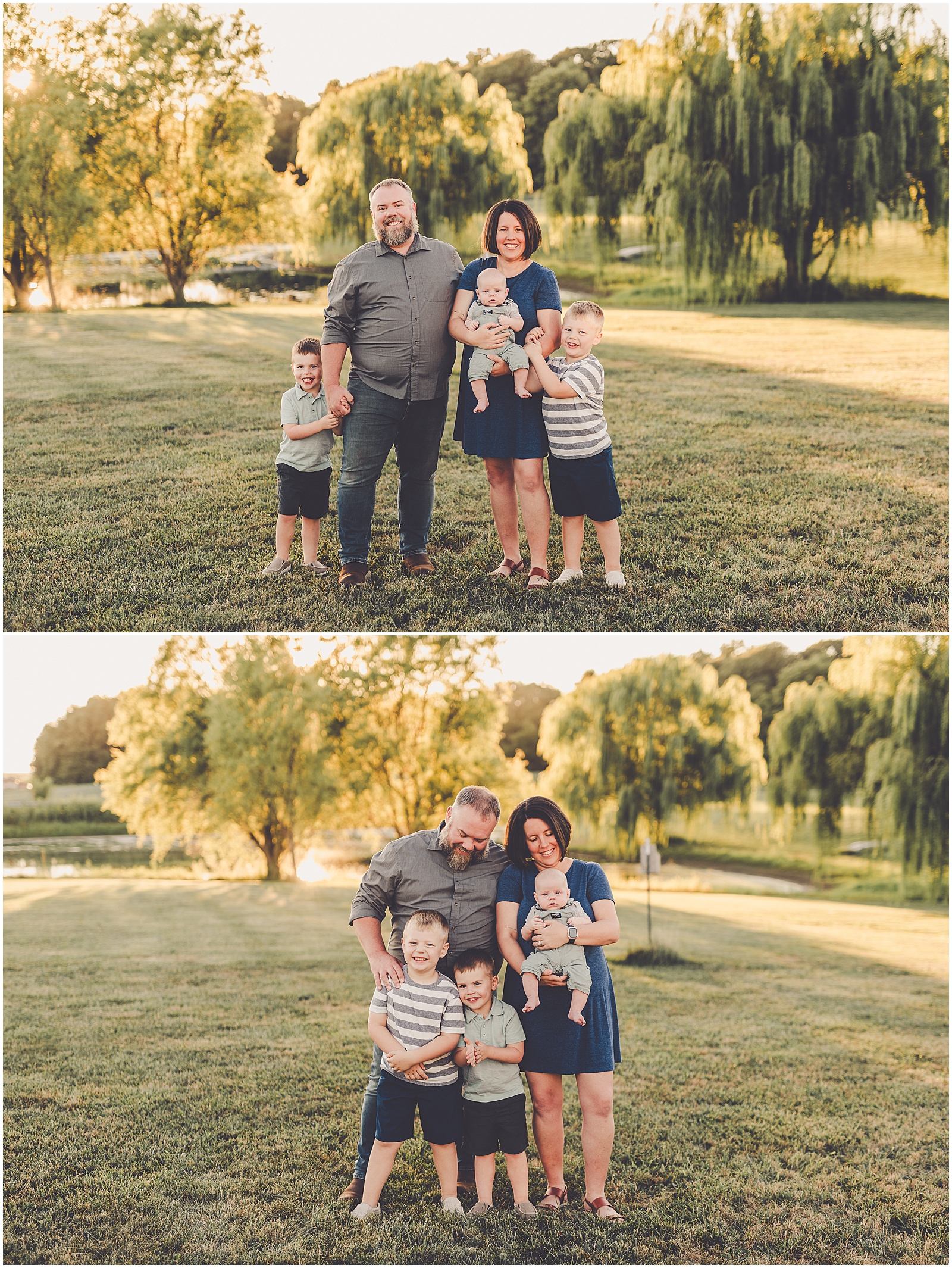 Central Illinois sunset family & milestone photography for the Evans family with Bourbonnais family photographer Kara Evans Photographer.