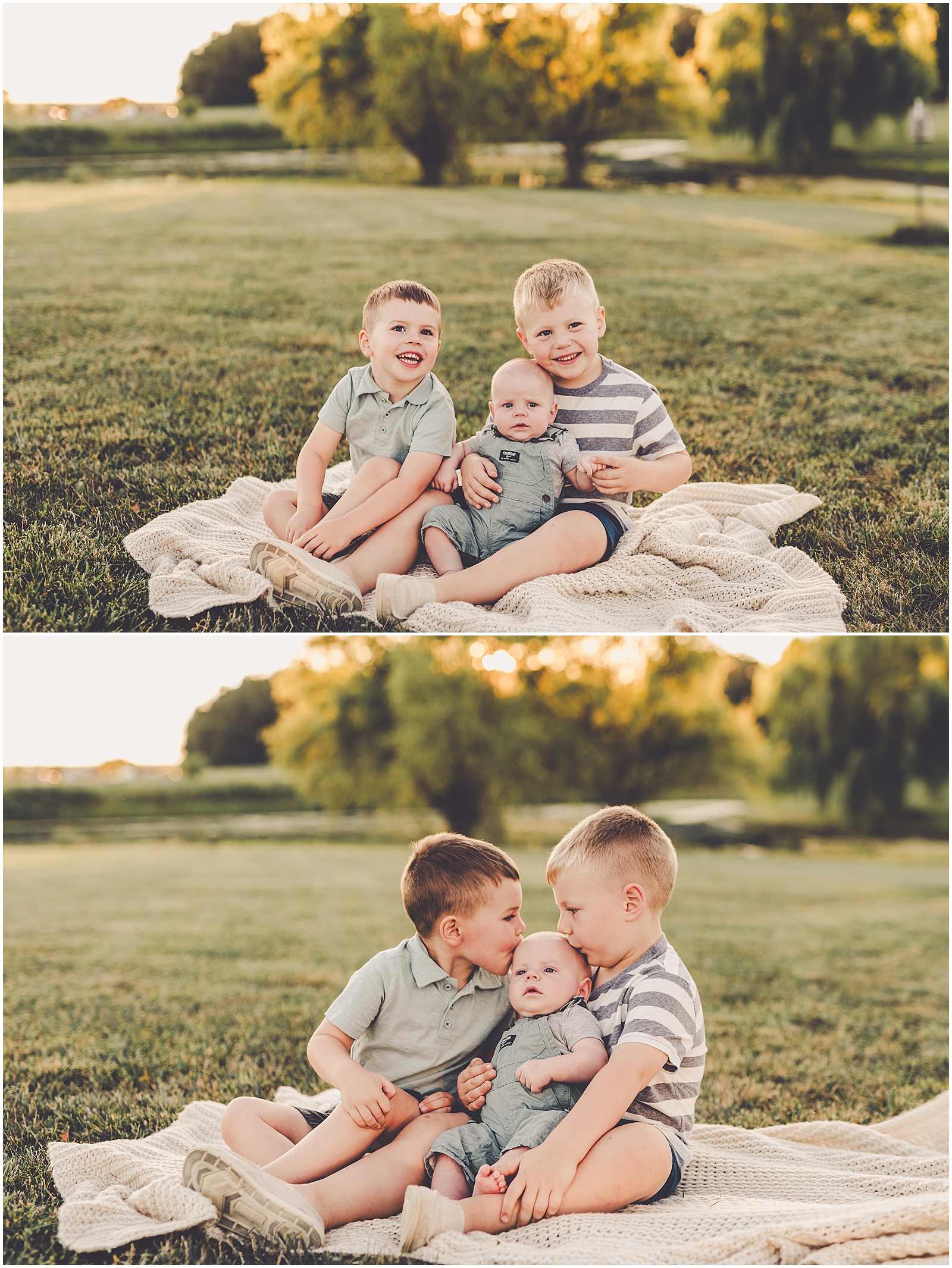 Central Illinois sunset family & milestone photography for the Evans family with Bourbonnais family photographer Kara Evans Photographer.