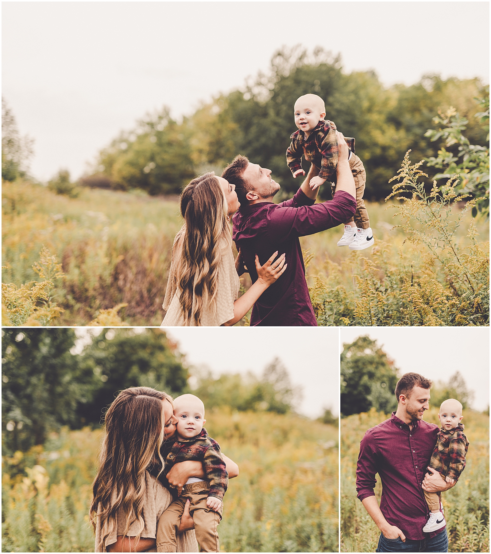 One-year milestone photographer in Bourbonnais, Illinois with Kankakee County family photographer Kara Evans Photographer.