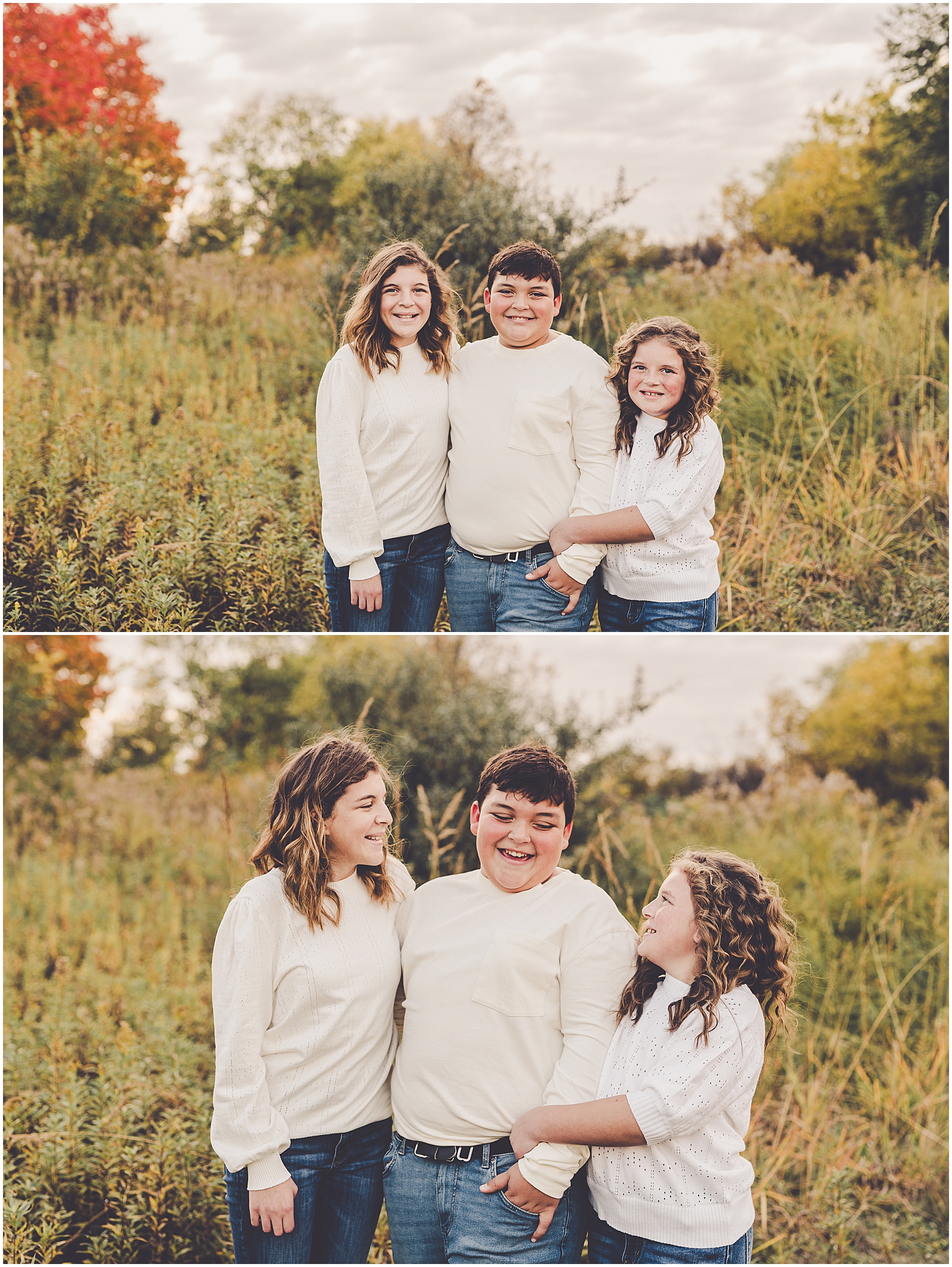 Fall Bourbonnais family photographer for the Rasmussen family with Kankakee County & Bourbonnais family photographer Kara Evans Photographer.