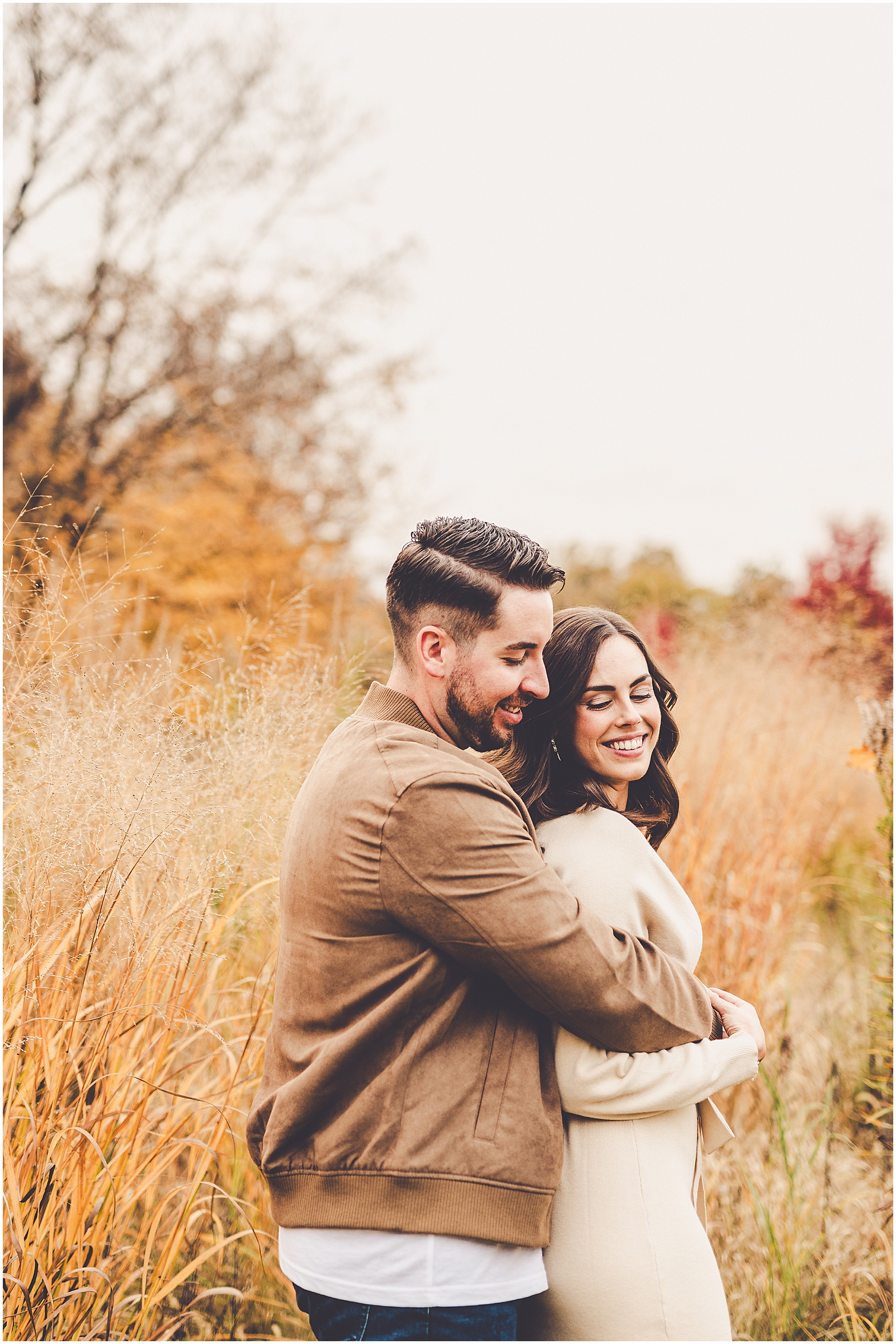 Gillian and Bobby's Kankakee River State Park engagement photos in Bourbonnais with Chicagoland wedding photographer Kara Evans Photographer.