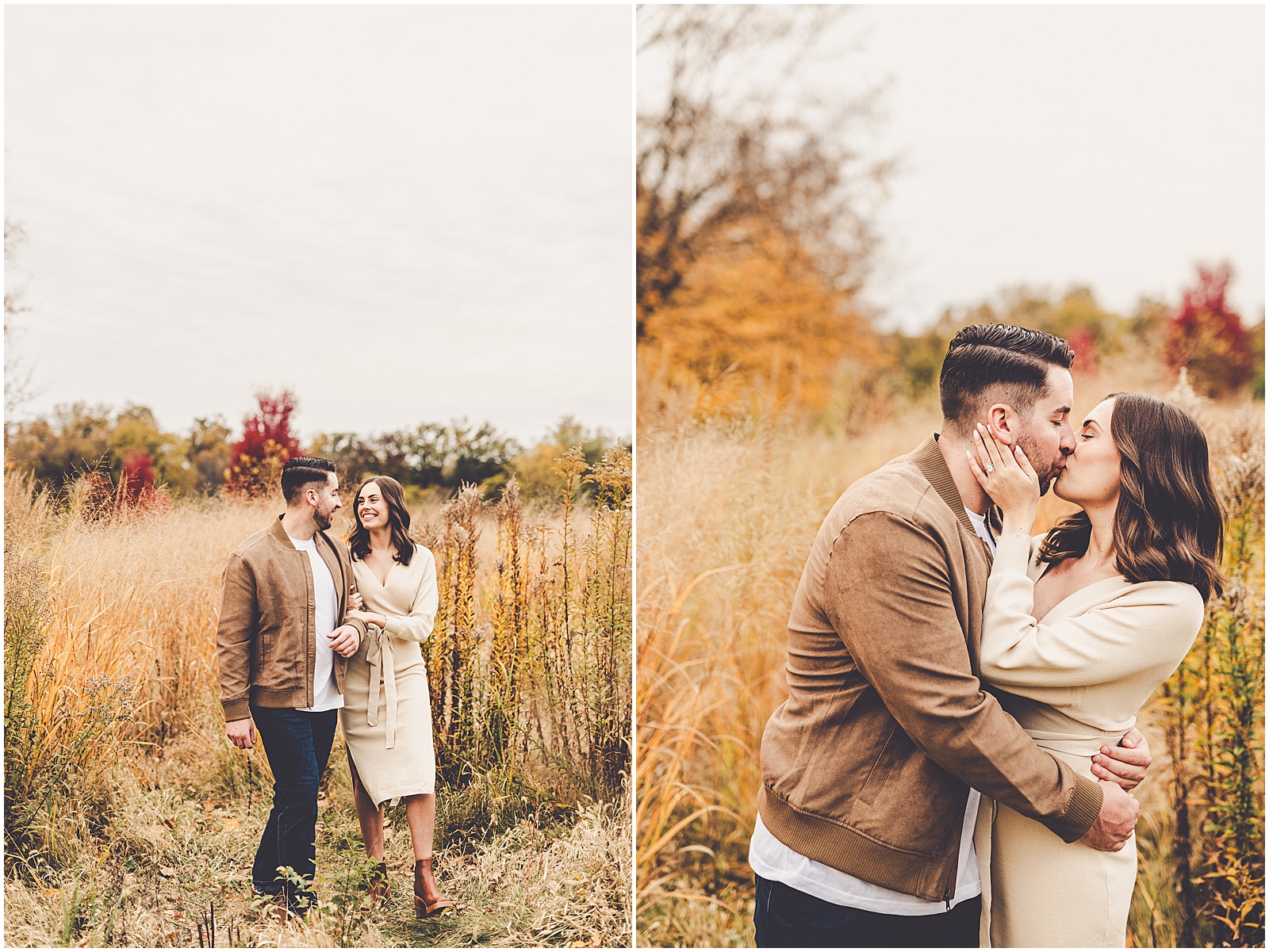 Gillian and Bobby's Kankakee River State Park engagement photos in Bourbonnais with Chicagoland wedding photographer Kara Evans Photographer.