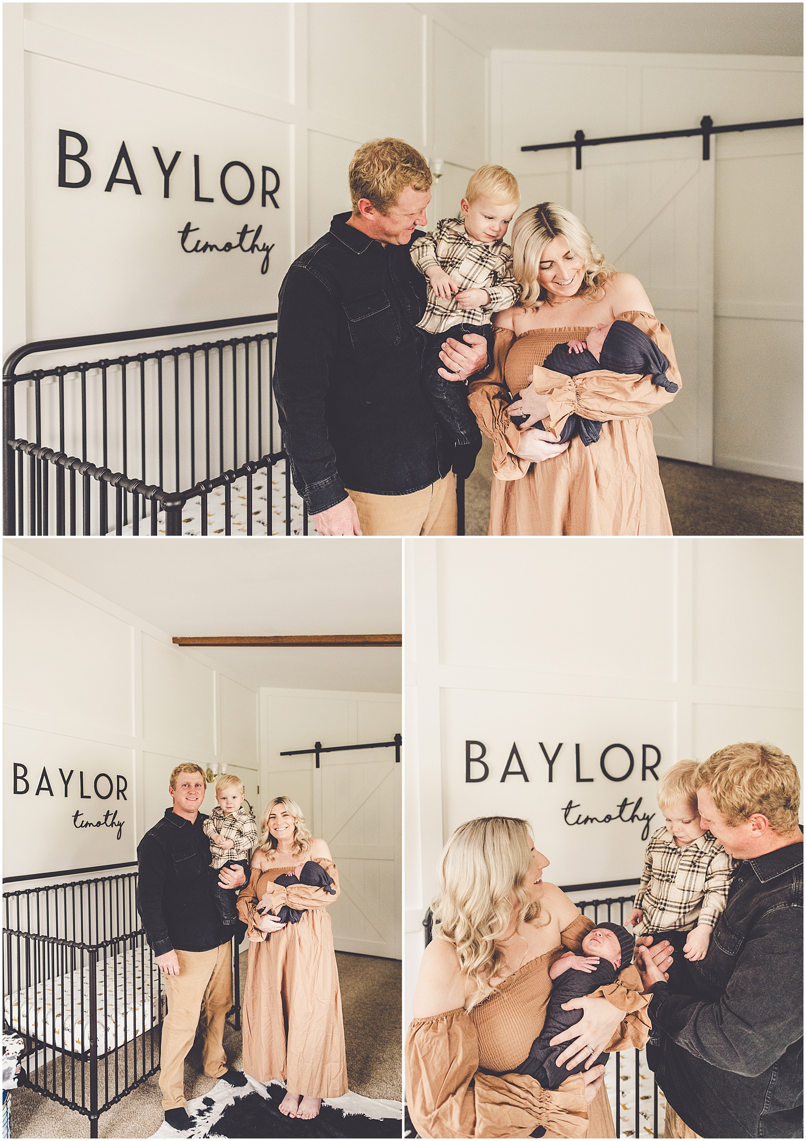 In-home lifestyle newborn session for the Metzger family with Bourbonnais & Kankakee County family photographer Kara Evans Photographer.