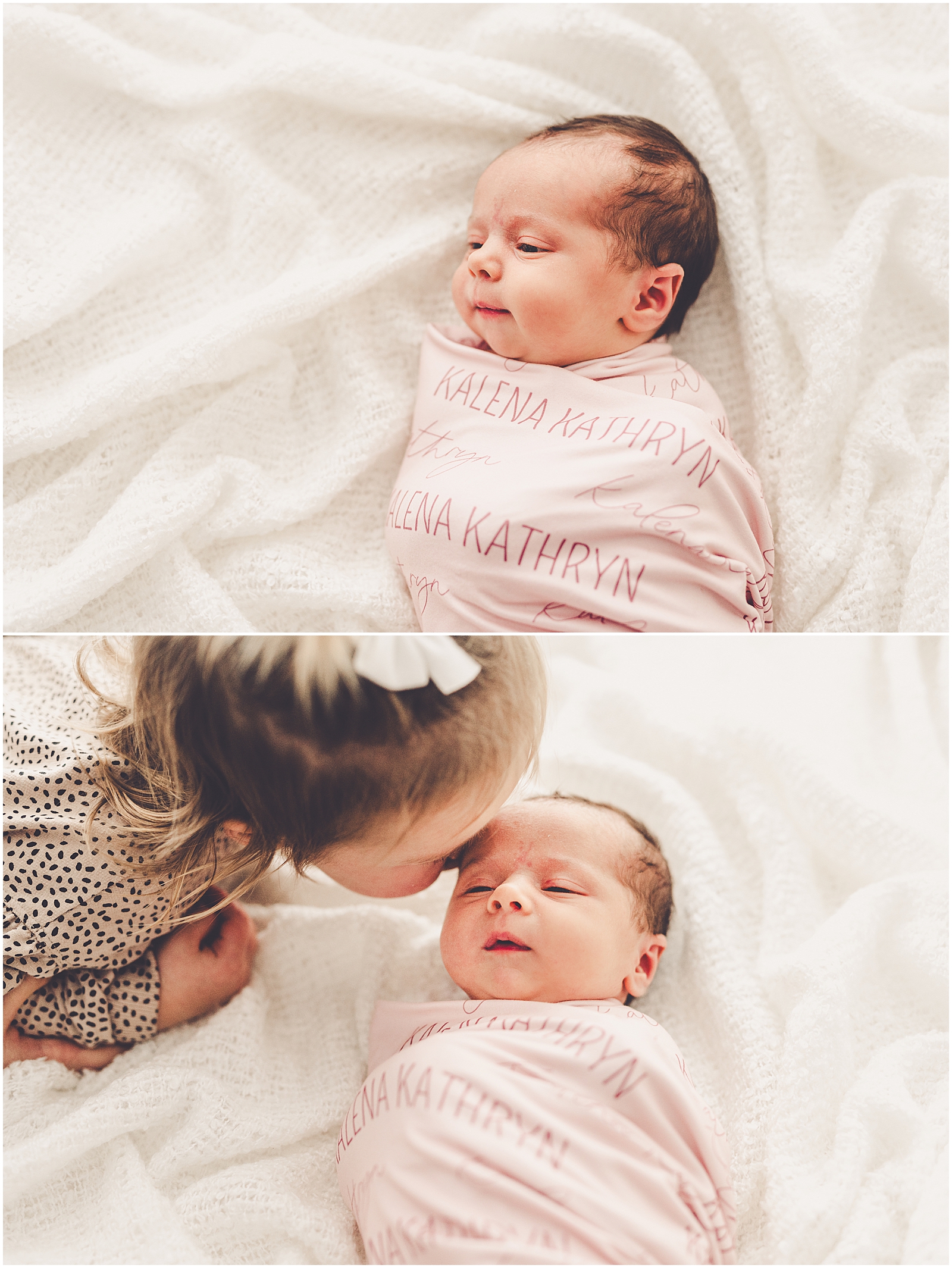 Natural light studio newborn session for the Koch family with Bourbonnais & Kankakee County family photographer Kara Evans Photographer.