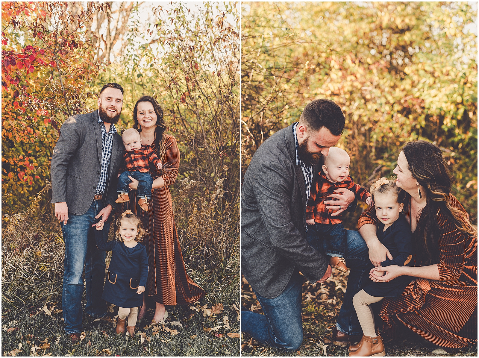 Fall four-month milestone & family session for the Schmidgall family with Kankakee County family photographer Kara Evans Photographer.