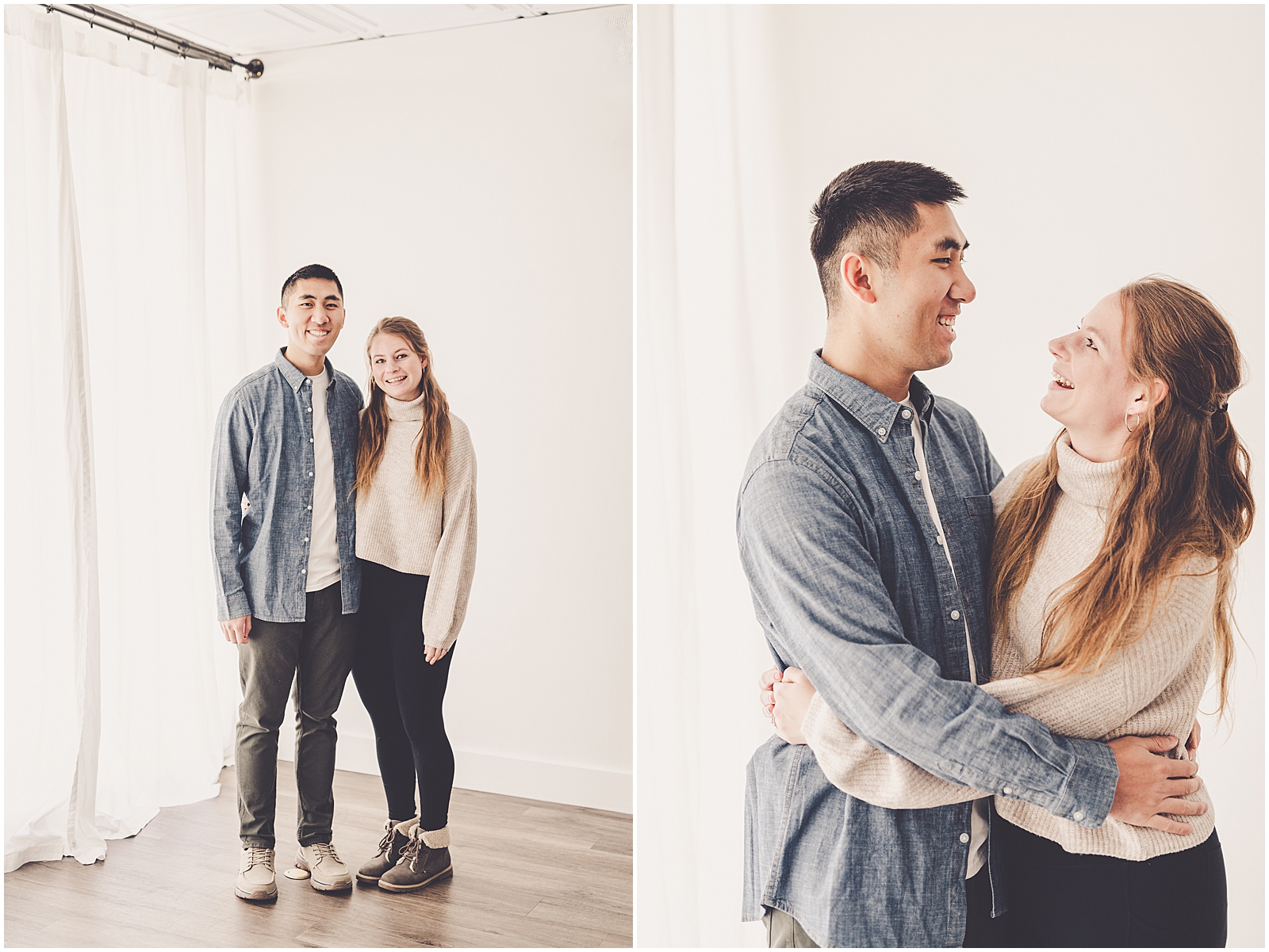 Sarah and Jon's natural light studio anniversary session in Kankakee with Kankakee County photographer Kara Evans Photographer.