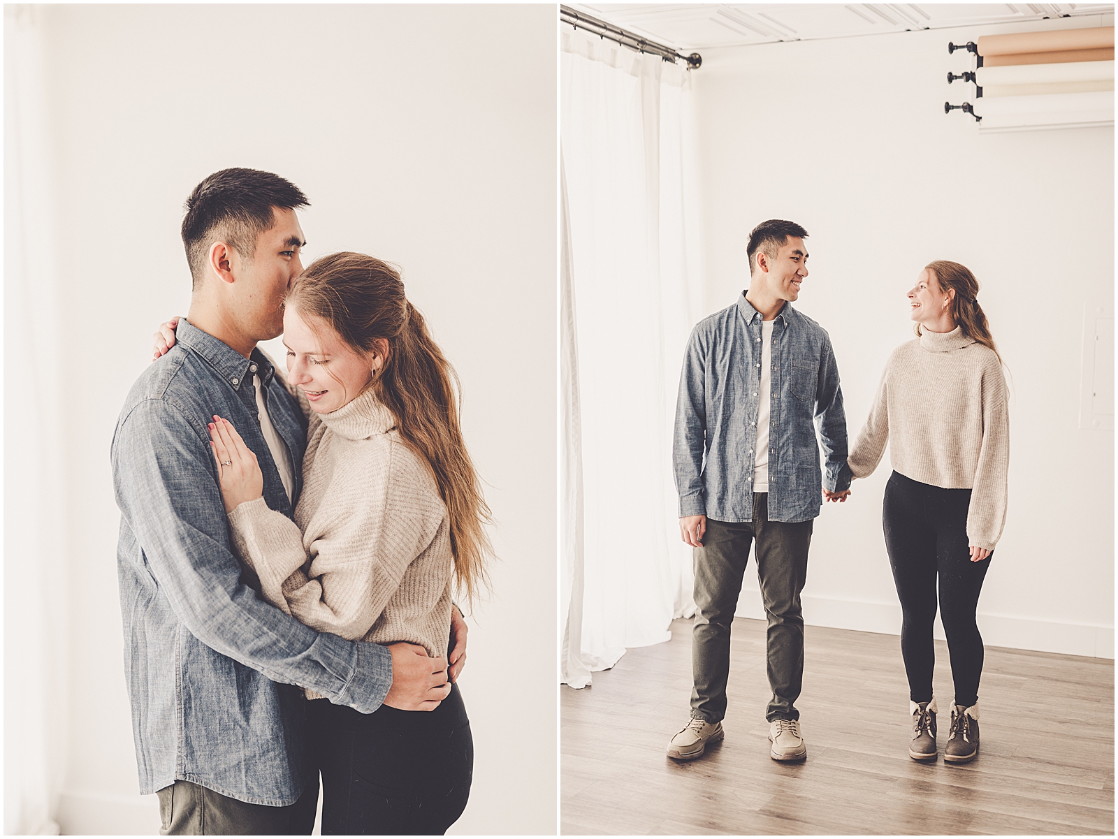 Sarah and Jon's natural light studio anniversary session in Kankakee with Kankakee County photographer Kara Evans Photographer.