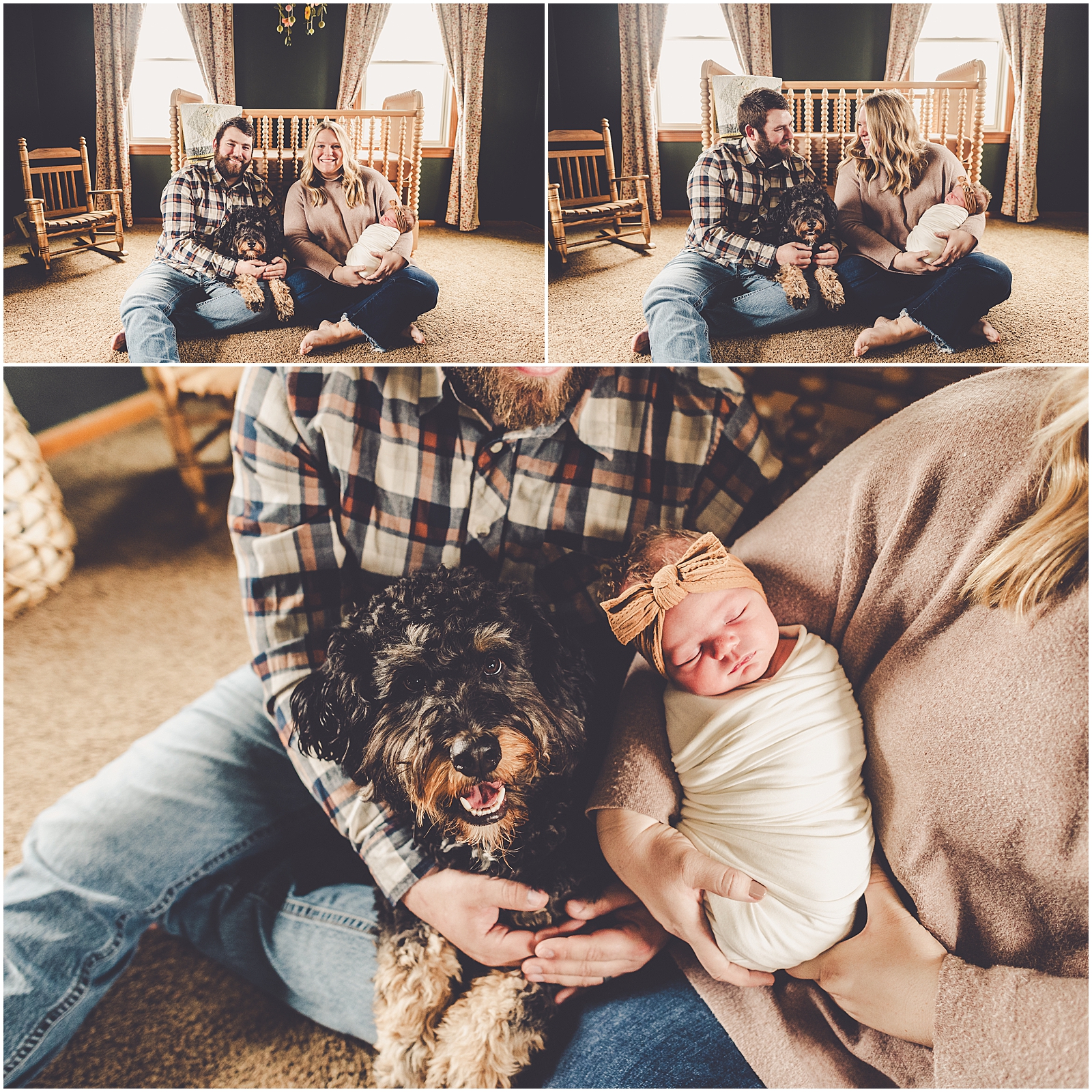 In-home Iroquois County newborn photographer for the Cowsert family with Kankakee family photographer Kara Evans Photographer.