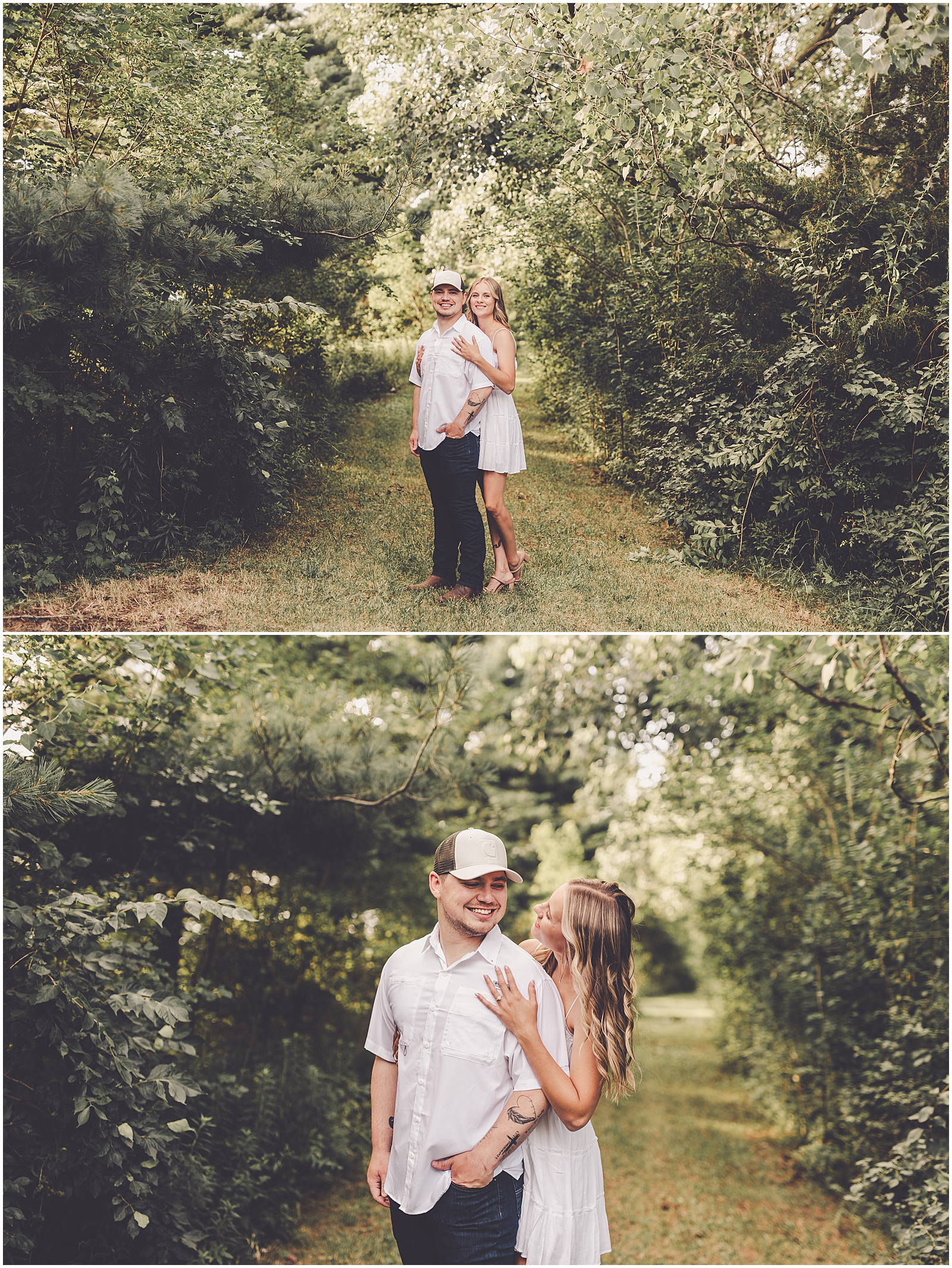 Summer engagement photos in Ashkum, Illinois with Chicagoland & Kankakee County wedding photographer Kara Evans Photographer.