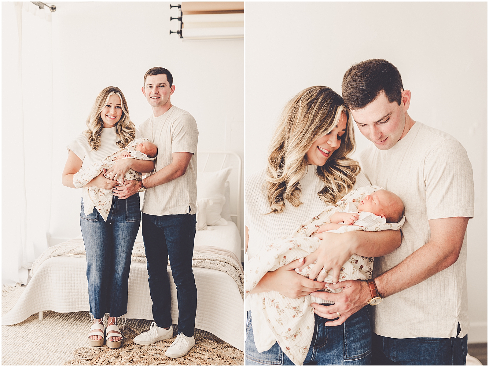 Kankakee natural light newborn photographer for the Morrissey family with Kankakee family photographer Kara Evans Photographer.