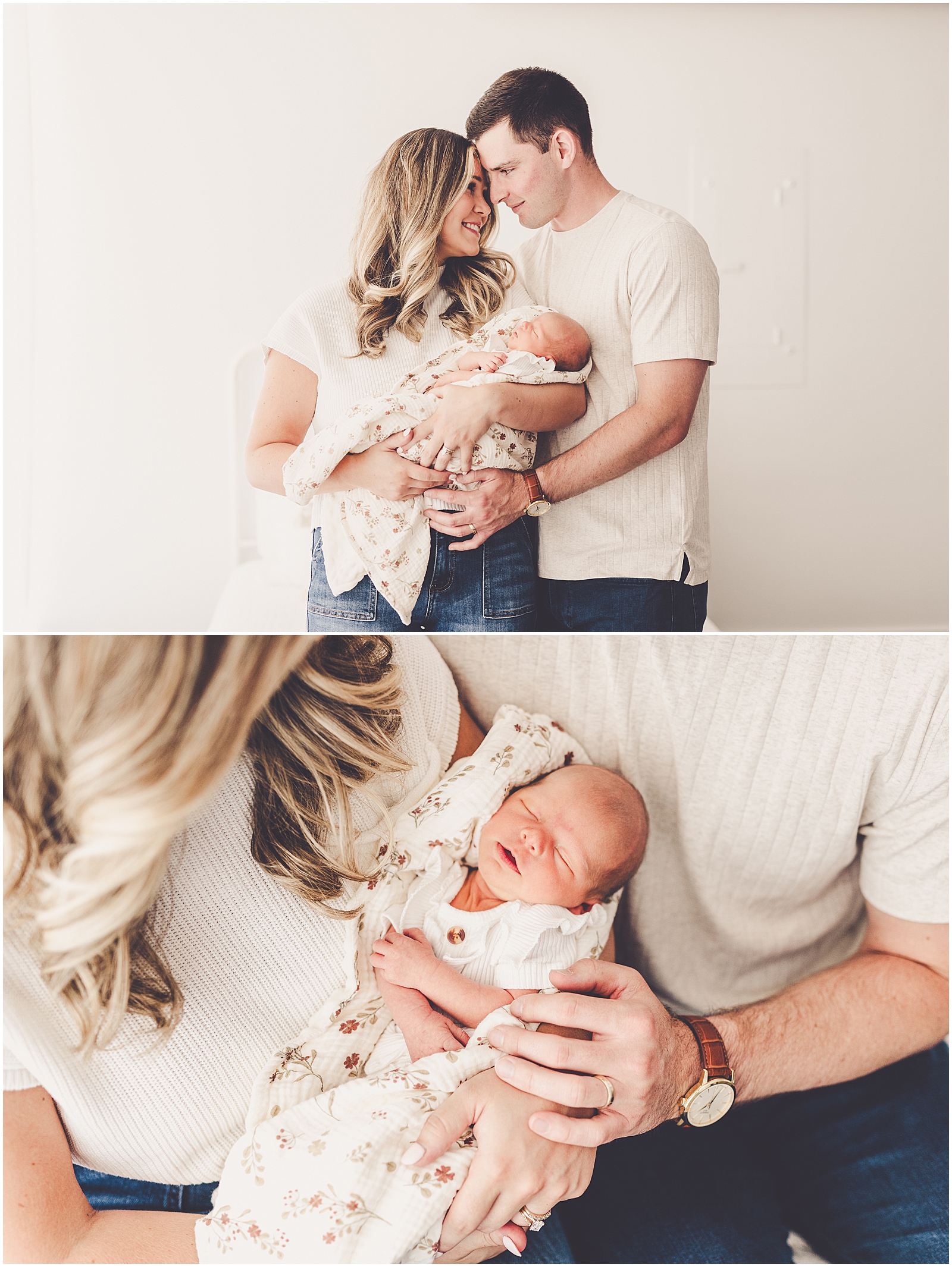 Kankakee natural light newborn photographer for the Morrissey family with Kankakee family photographer Kara Evans Photographer.