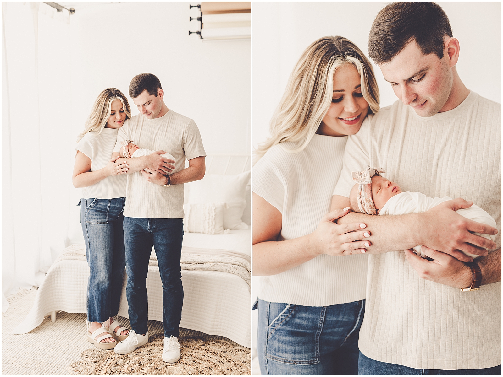 Kankakee natural light newborn photographer for the Morrissey family with Kankakee family photographer Kara Evans Photographer.