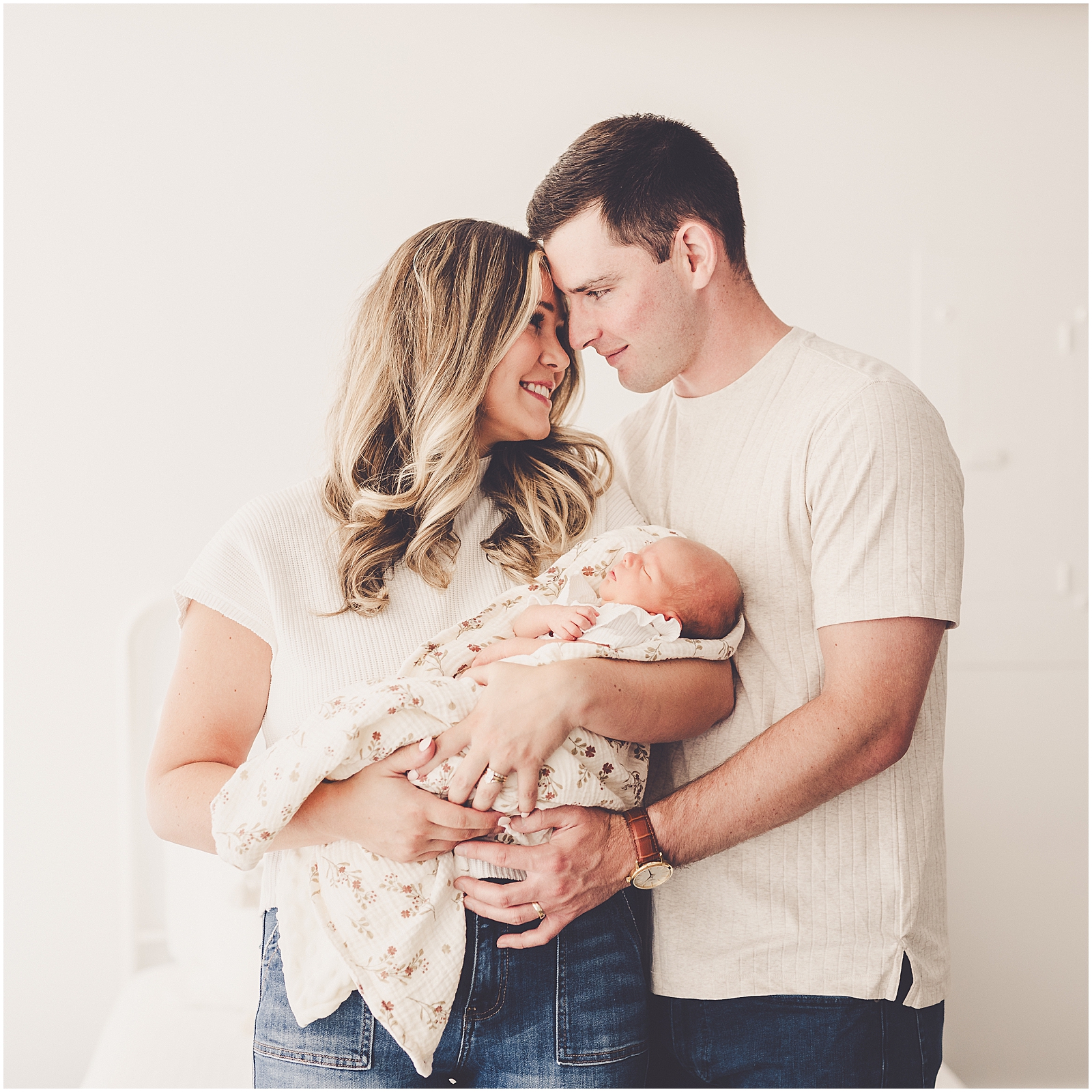 Kankakee natural light newborn photographer for the Morrissey family with Kankakee family photographer Kara Evans Photographer.