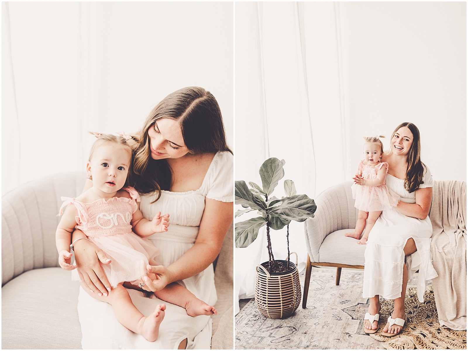 One-year milestone photographer in Kankakee with Kankakee County family photographer Kara Evans Photographer.