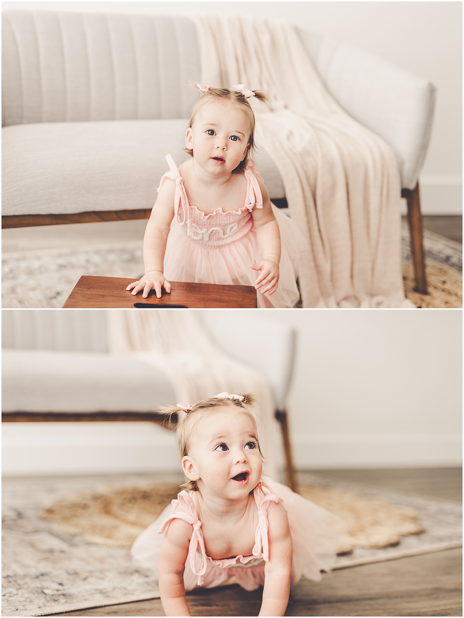 One-year milestone photographer in Kankakee with Kankakee County family photographer Kara Evans Photographer.