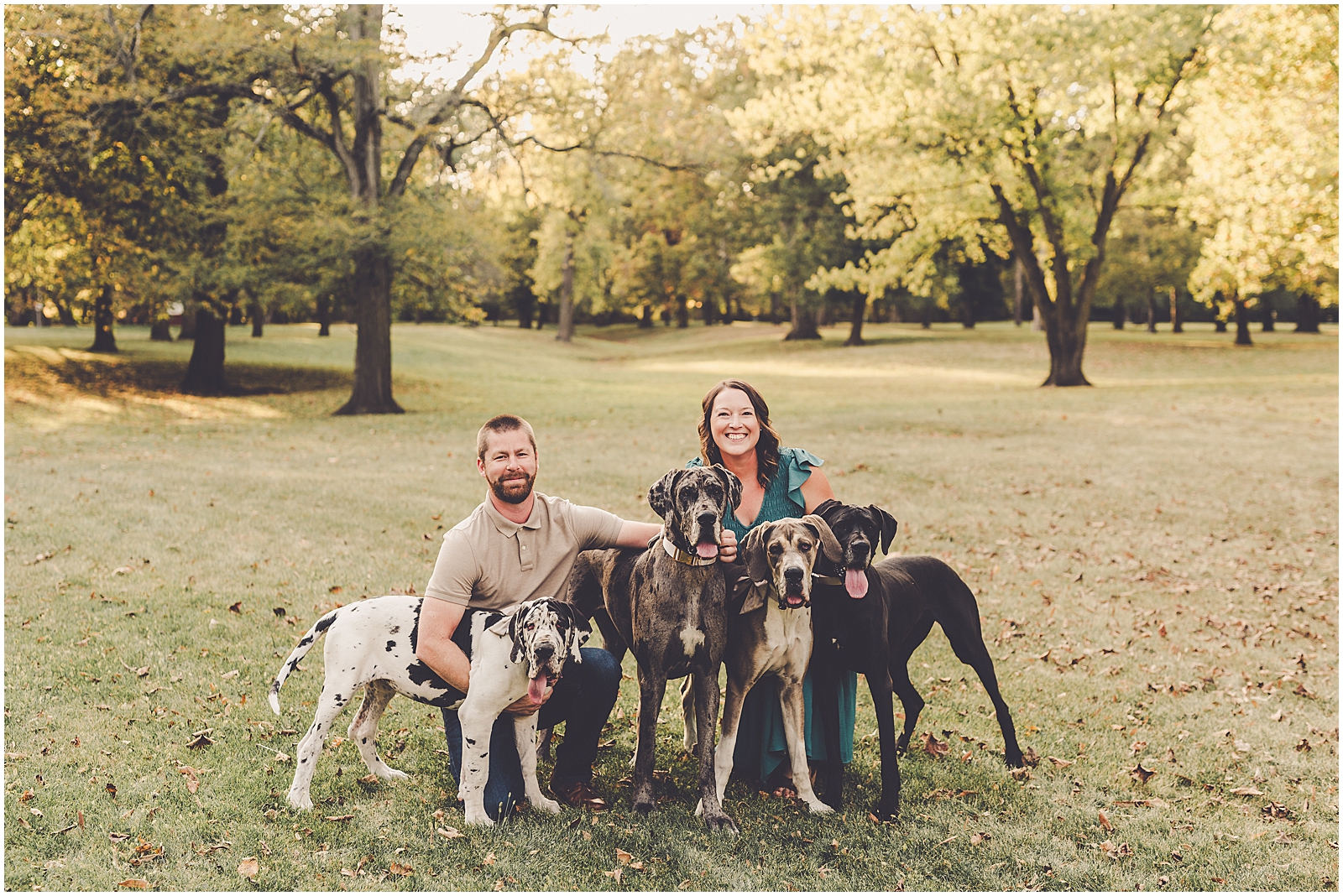 Fall family photographer in Watseka & Great Dane family photos with Kankakee & Iroquois County family photographer Kara Evans Photographer.