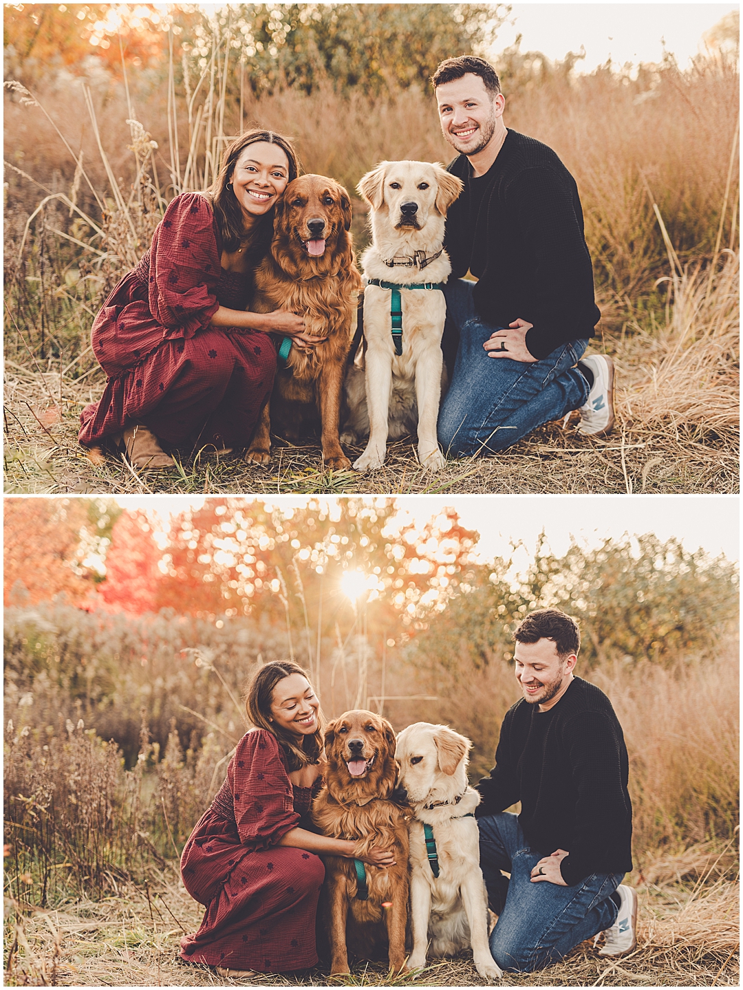 Fall anniversary photos at Perry Farm in Bourbonnais with Chicagoland wedding photographer Kara Evans Photographer.