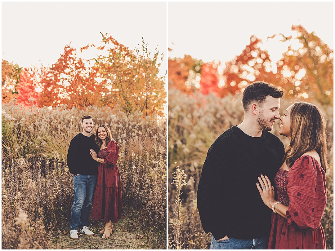 Fall anniversary photos at Perry Farm in Bourbonnais with Chicagoland wedding photographer Kara Evans Photographer.