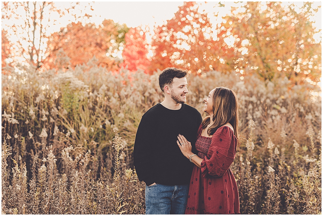 Fall anniversary photos at Perry Farm in Bourbonnais with Chicagoland wedding photographer Kara Evans Photographer.