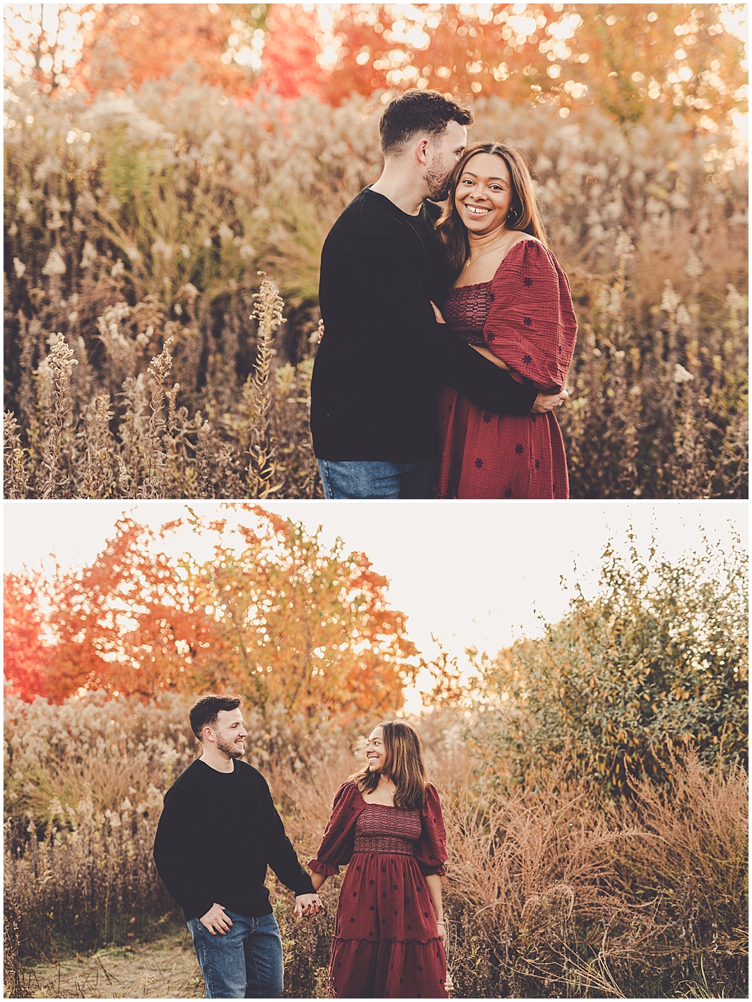 Fall anniversary photos at Perry Farm in Bourbonnais with Chicagoland wedding photographer Kara Evans Photographer.