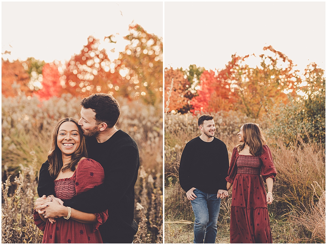 Fall anniversary photos at Perry Farm in Bourbonnais with Chicagoland wedding photographer Kara Evans Photographer.