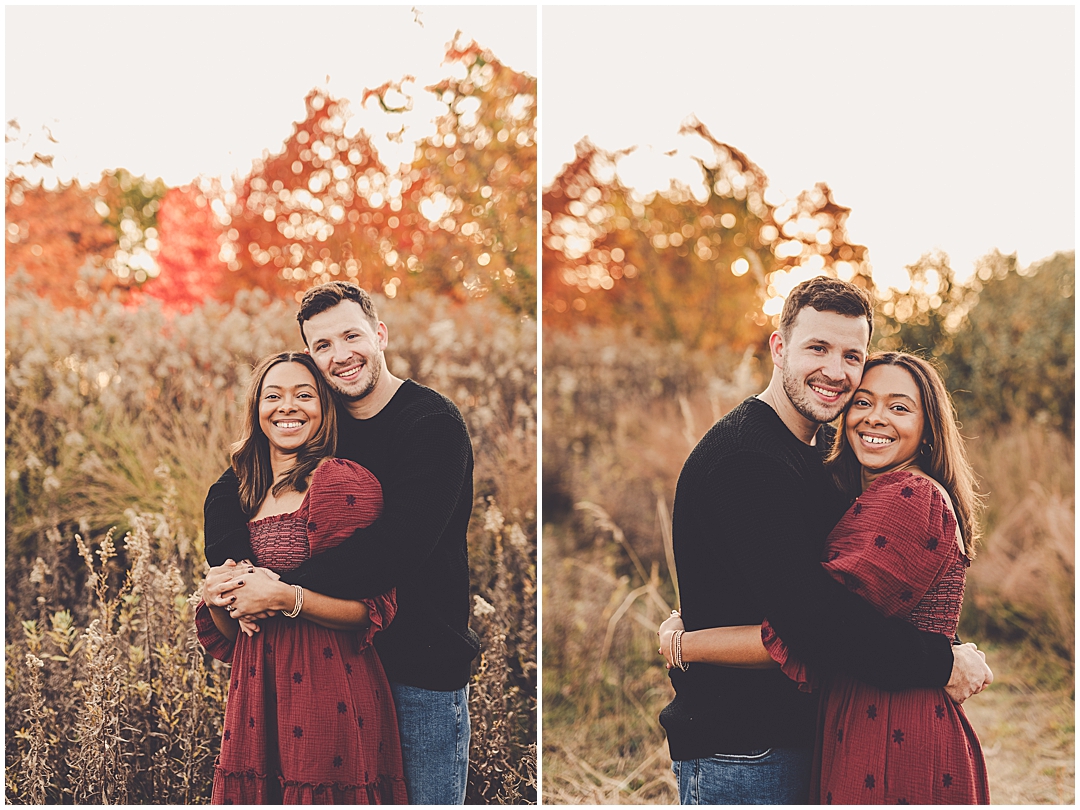 Fall anniversary photos at Perry Farm in Bourbonnais with Chicagoland wedding photographer Kara Evans Photographer.