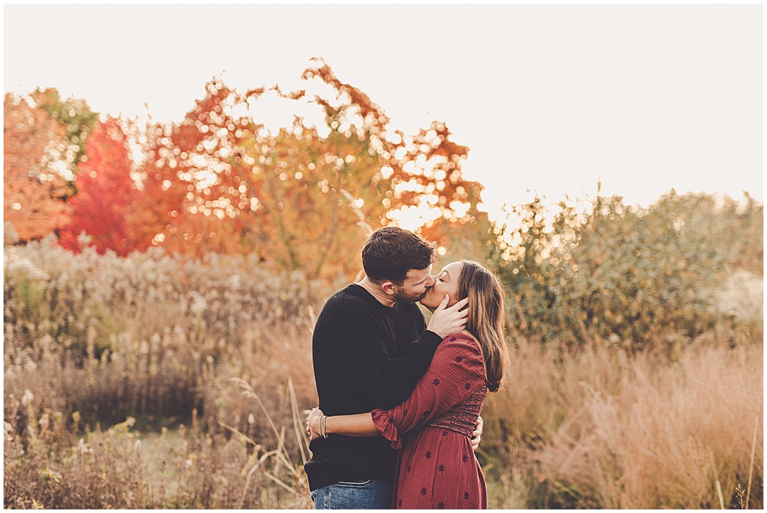 Fall anniversary photos at Perry Farm in Bourbonnais with Chicagoland wedding photographer Kara Evans Photographer.