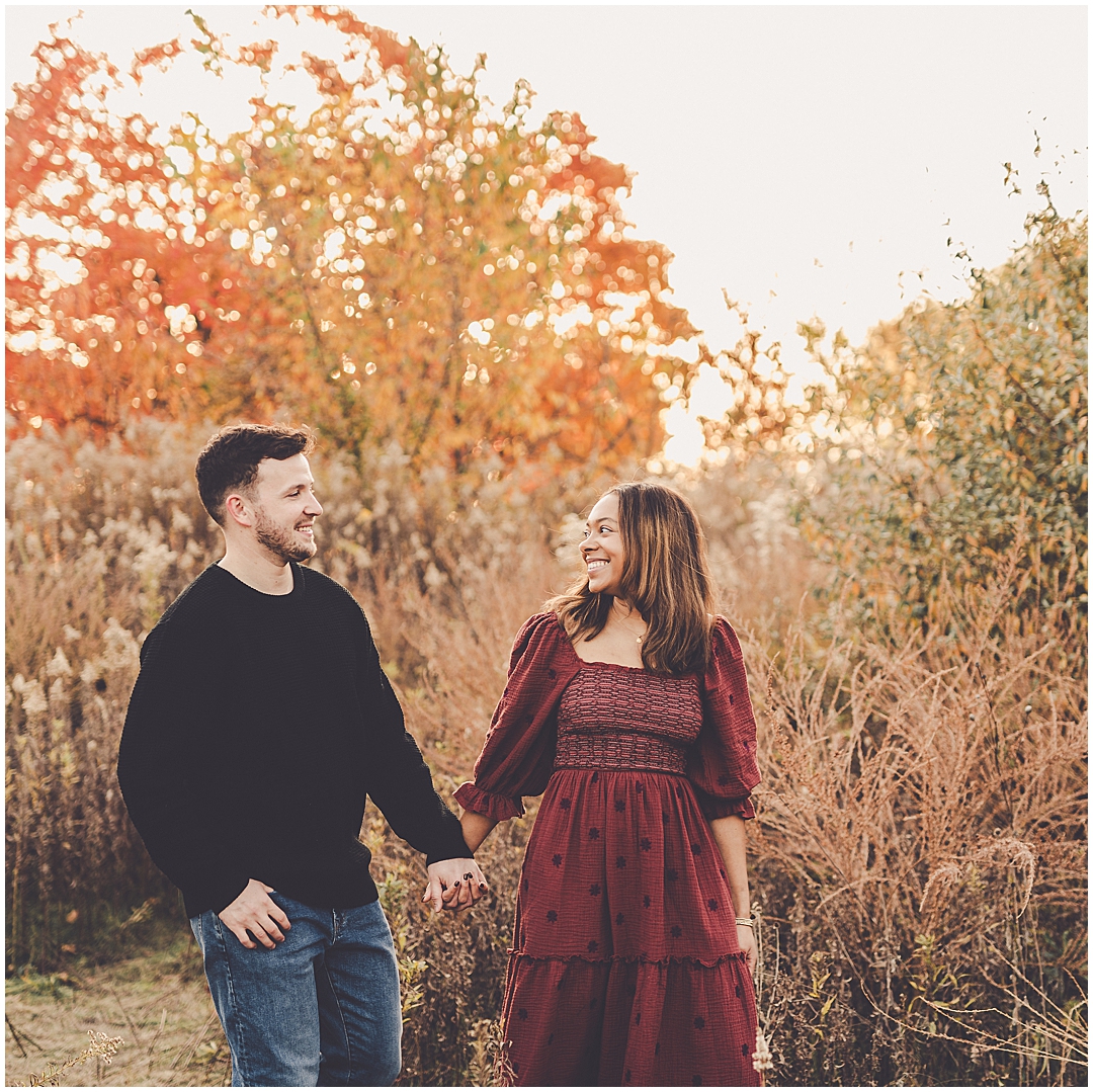 Fall anniversary photos at Perry Farm in Bourbonnais with Chicagoland wedding photographer Kara Evans Photographer.