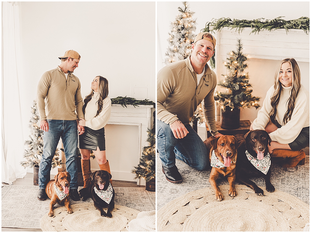 Christmas family photos at Studio 388 in Kankakee, Illinois with Kankakee family photographer Kara Evans Photographer.