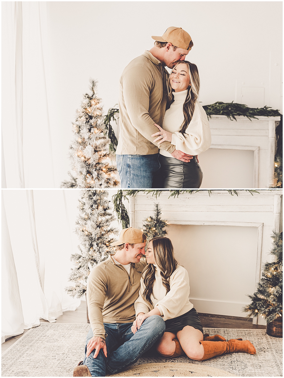 Christmas family photos at Studio 388 in Kankakee, Illinois with Kankakee family photographer Kara Evans Photographer.